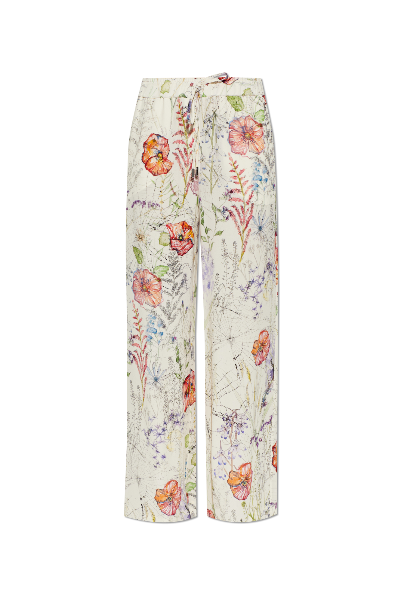 Alexander McQueen Spodnie Z Motywem Kwiatowym, Kobiety, Kremowy