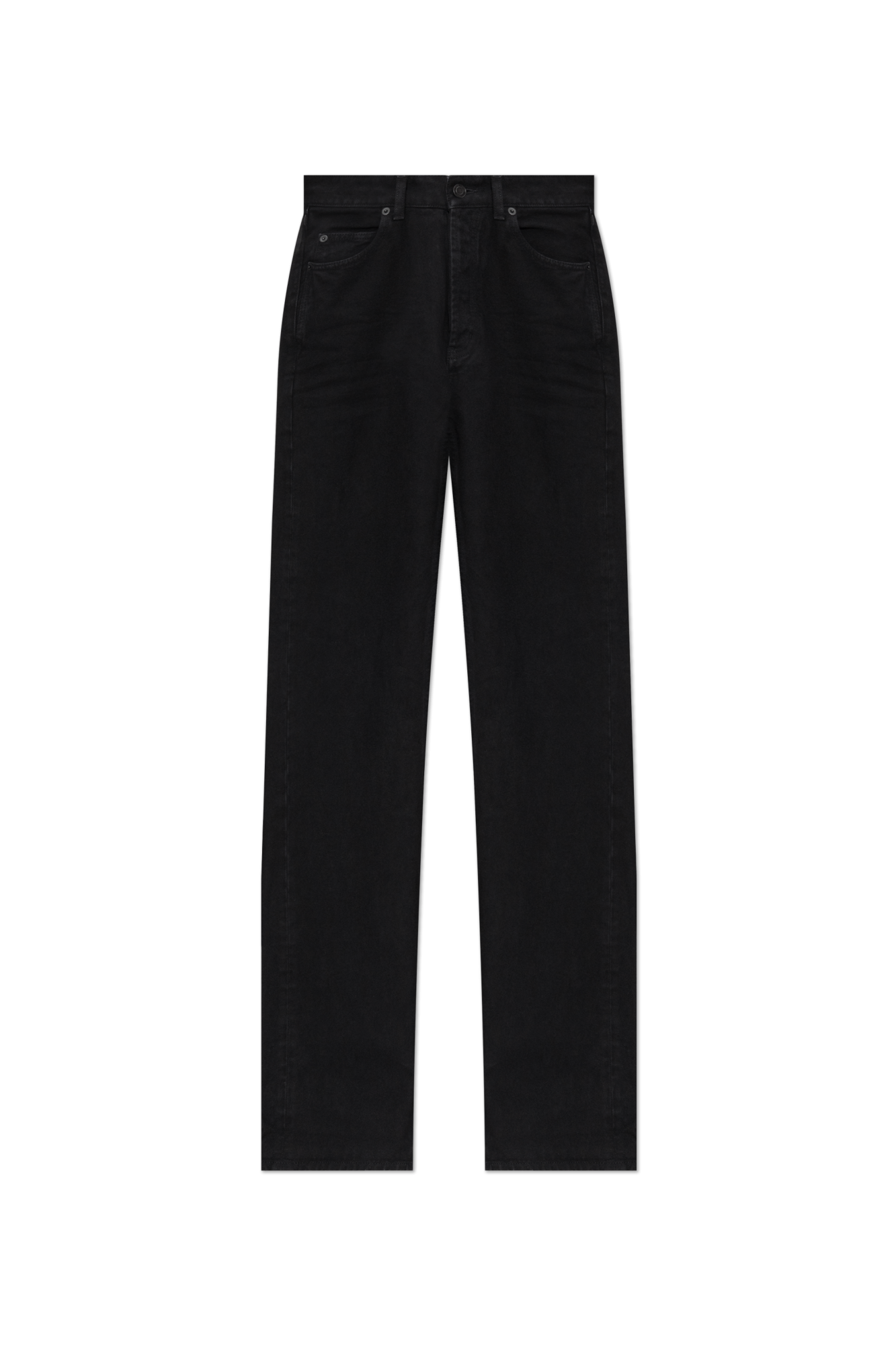 Saint Laurent Jeansy Z Nogawkami O Prostym Kroju, Kobiety, Czarny