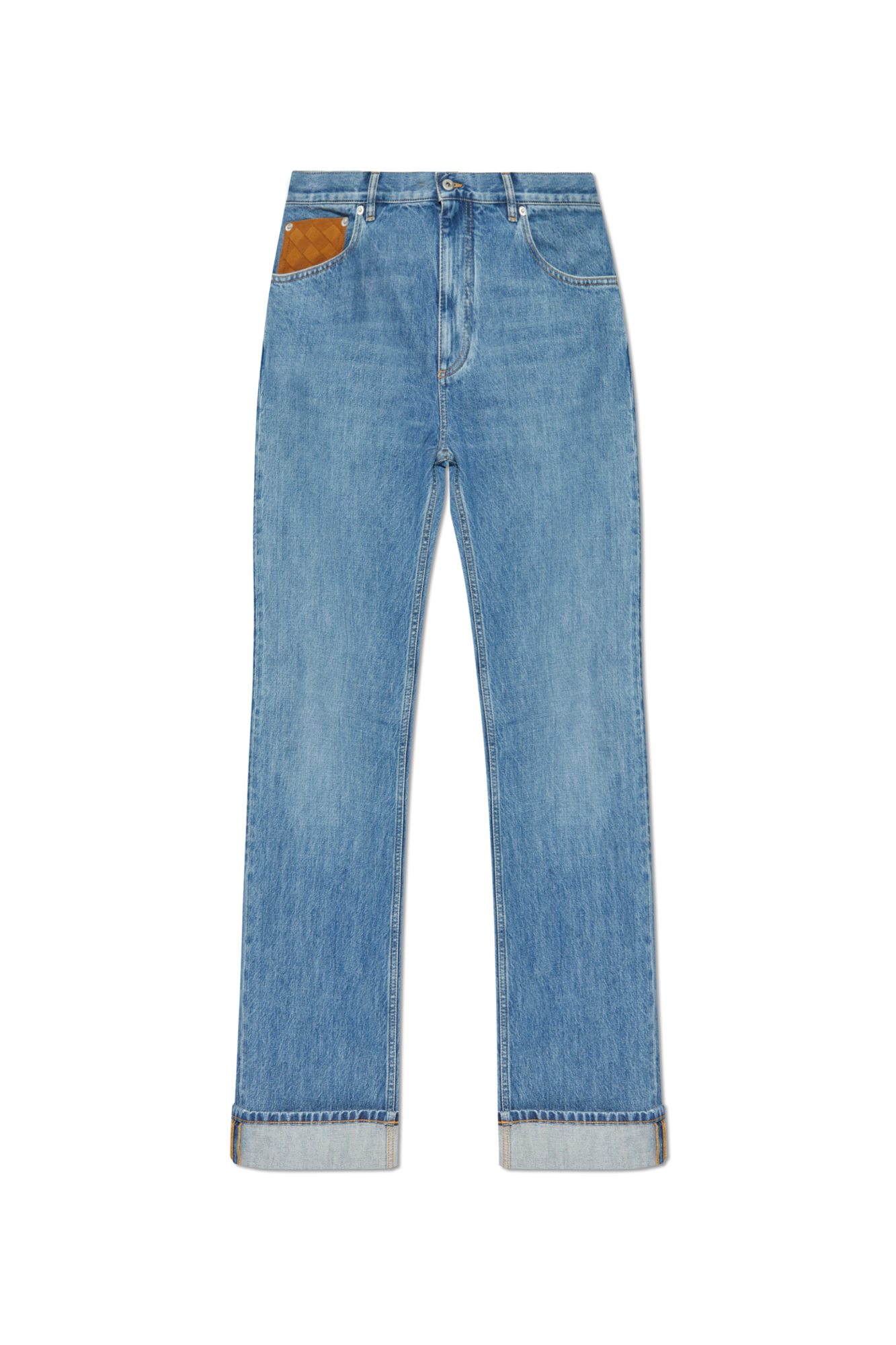 Bottega Veneta Jeansy Z Zawijanymi Nogawkami, Mężczyźni, Niebieski