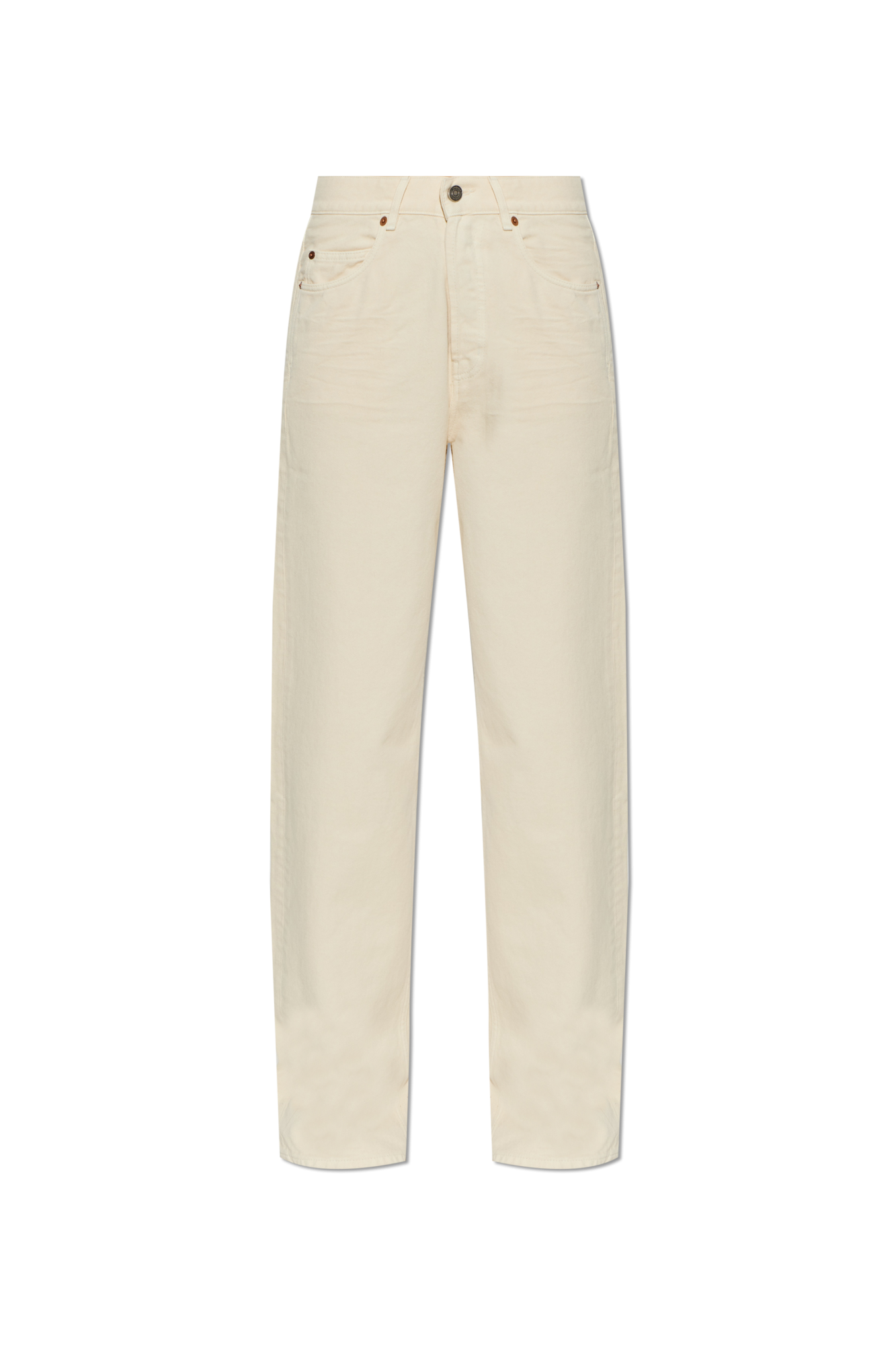 Saint Laurent Jeansy Z Wysokim Stanem, Kobiety, Kremowy