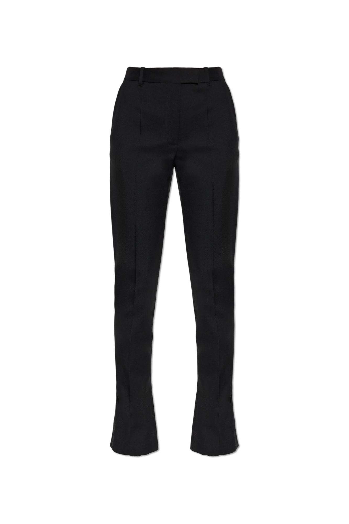 Alexander McQueen Wełniane Spodnie W Kant, Kobiety, Czarny