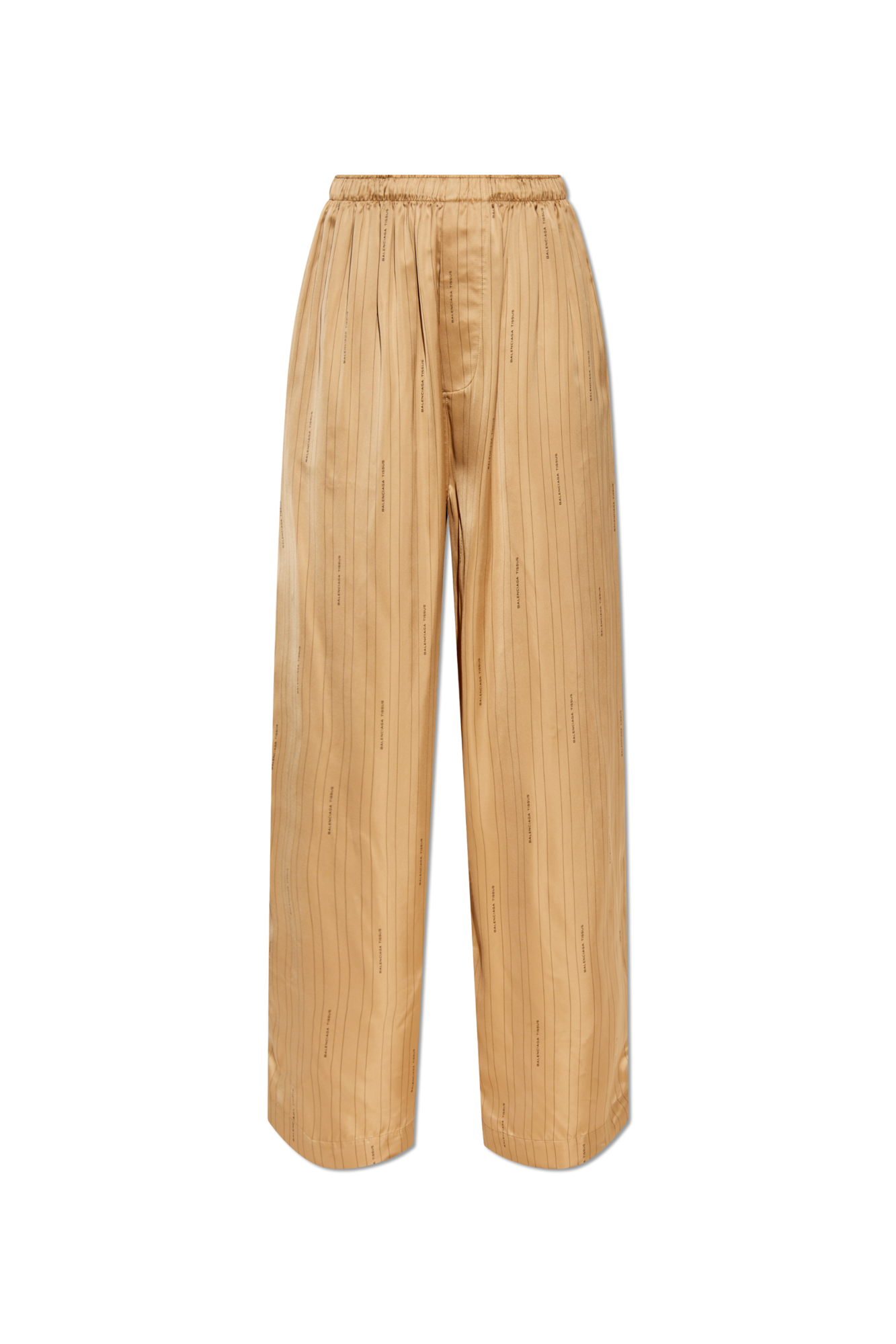 Balenciaga Satynowe Spodnie, Kobiety, Beżowy
