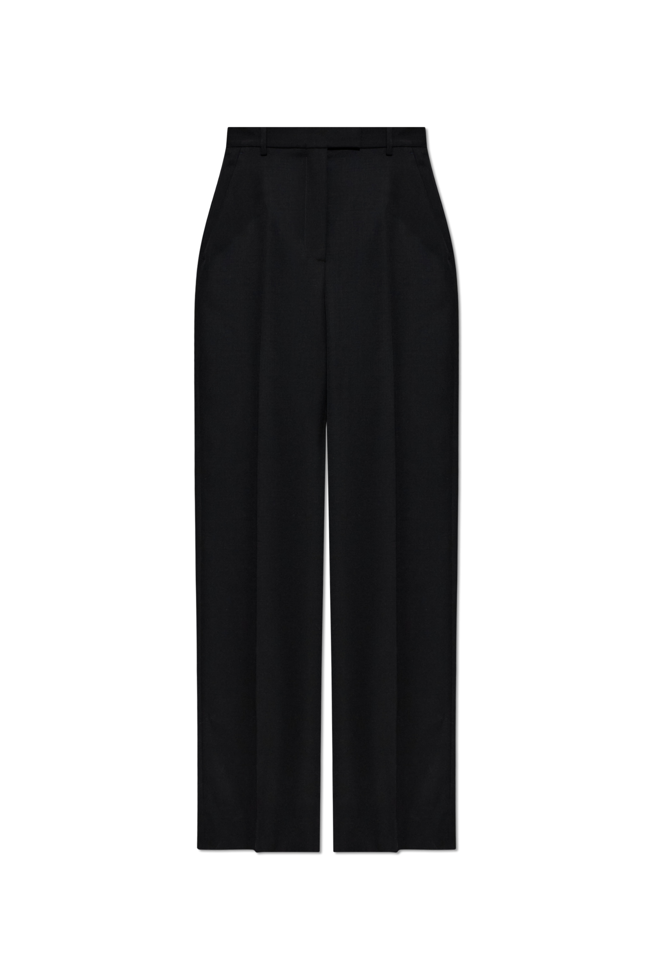 Alexander McQueen Wełniane Spodnie W Kant, Kobiety, Czarny