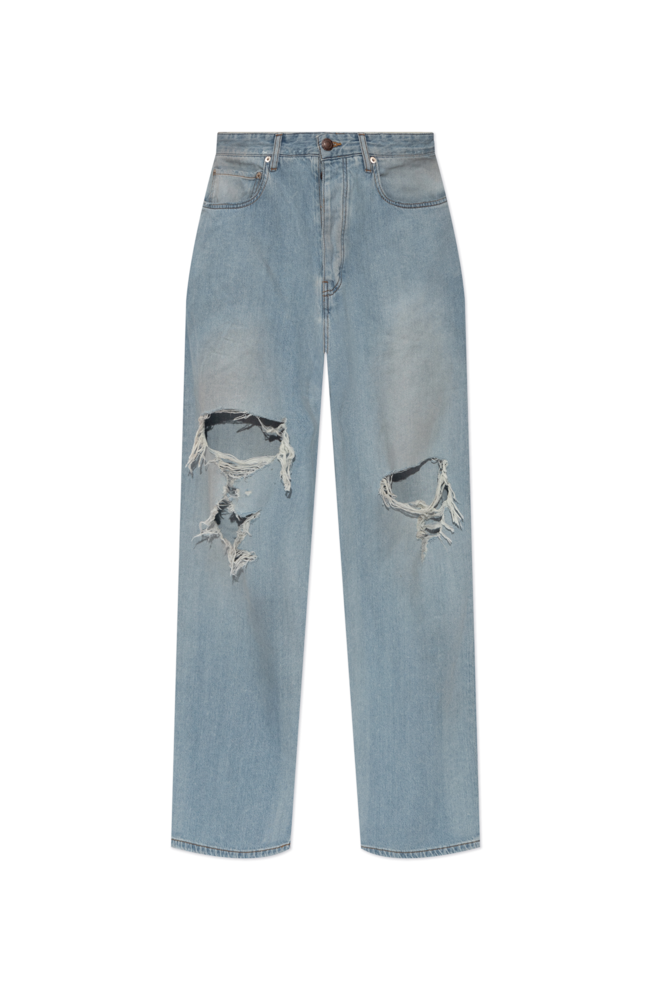 Balenciaga Jeansy Z Efektem `vintage`, Kobiety, Jasnoniebieski