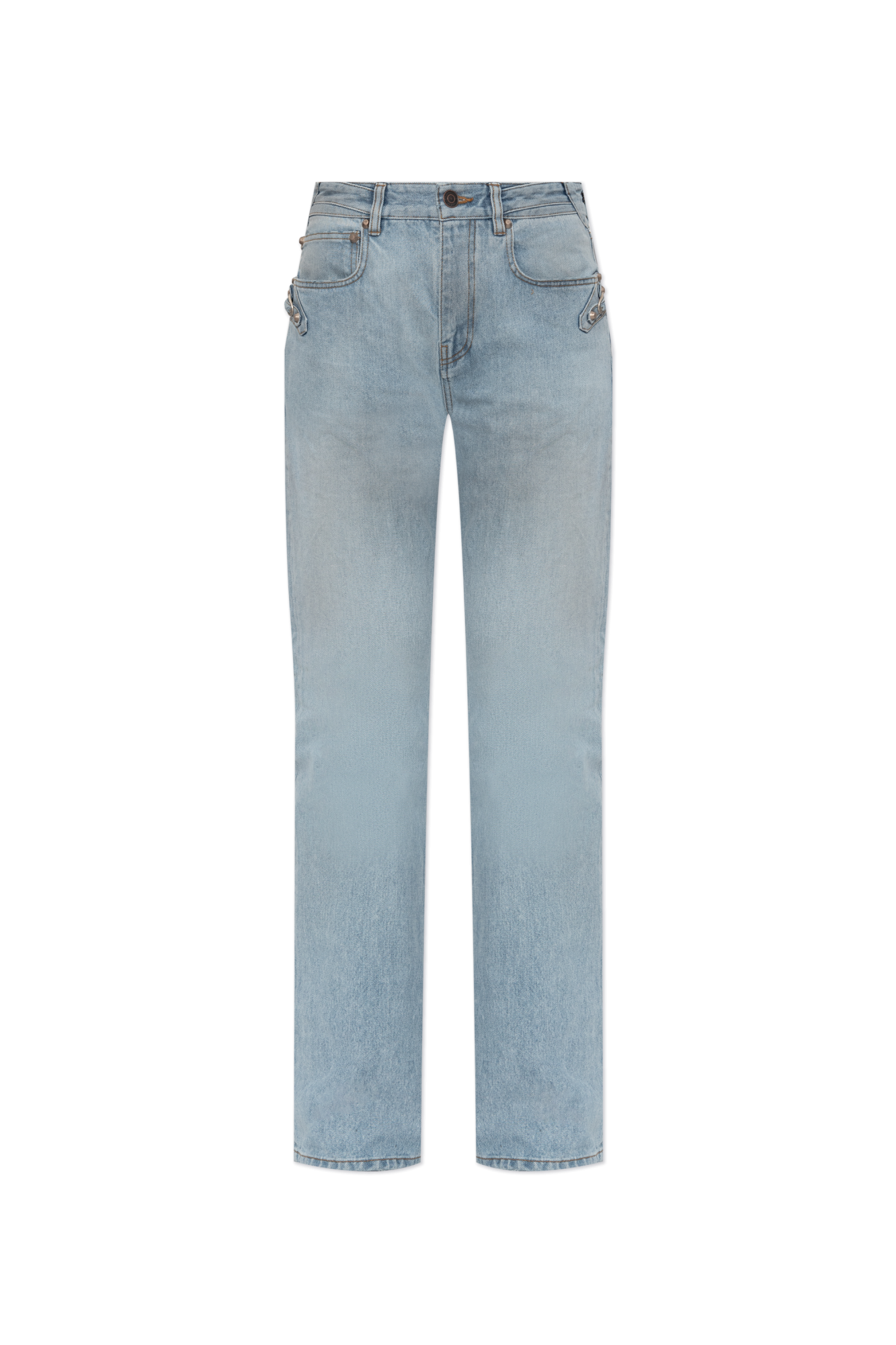 Balenciaga Jeansy Z Efektem `vintage`, Kobiety, Jasnoniebieski