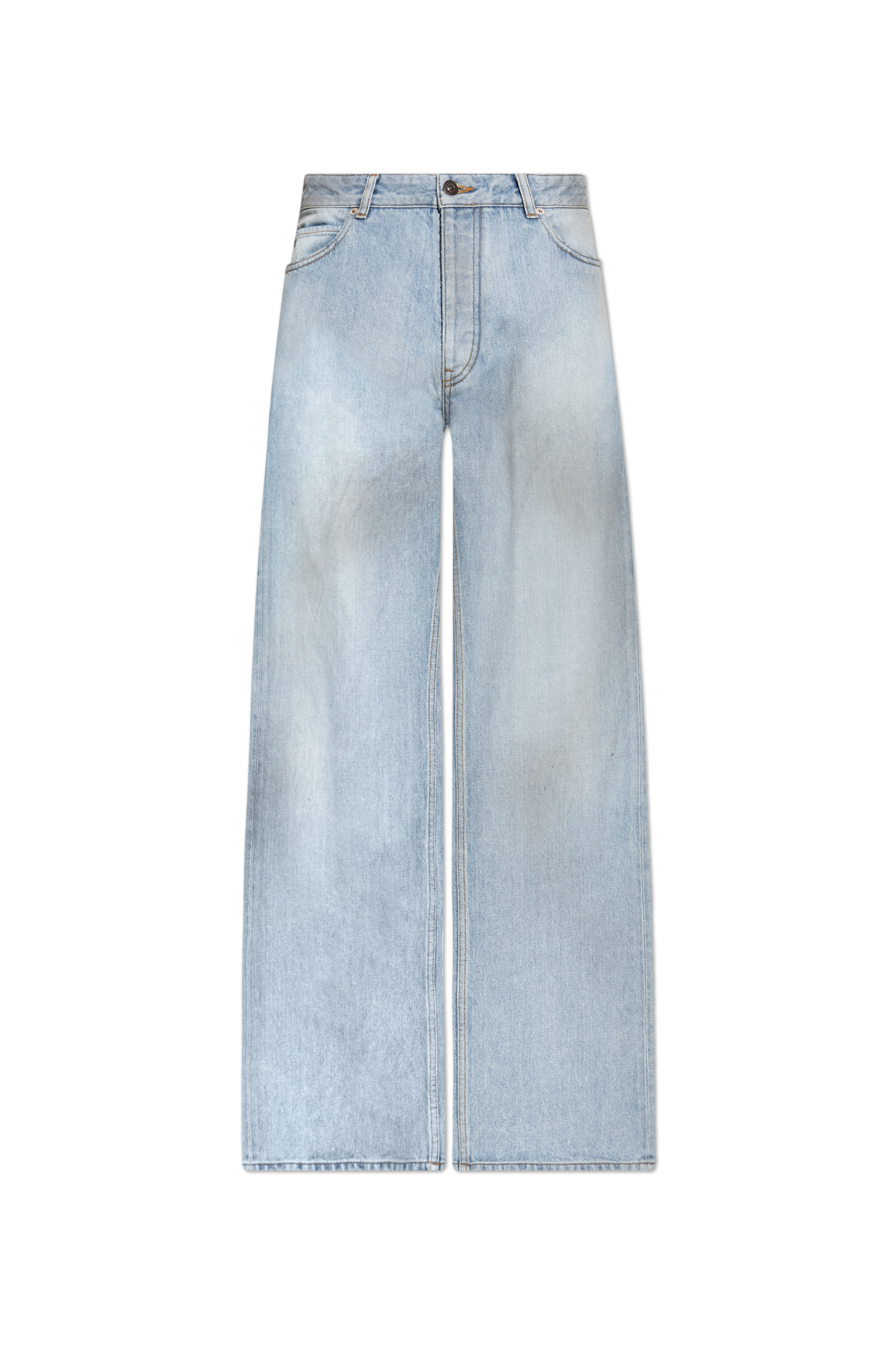 Balenciaga Jeansy Z Logo, Mężczyźni, Jasnoniebieski