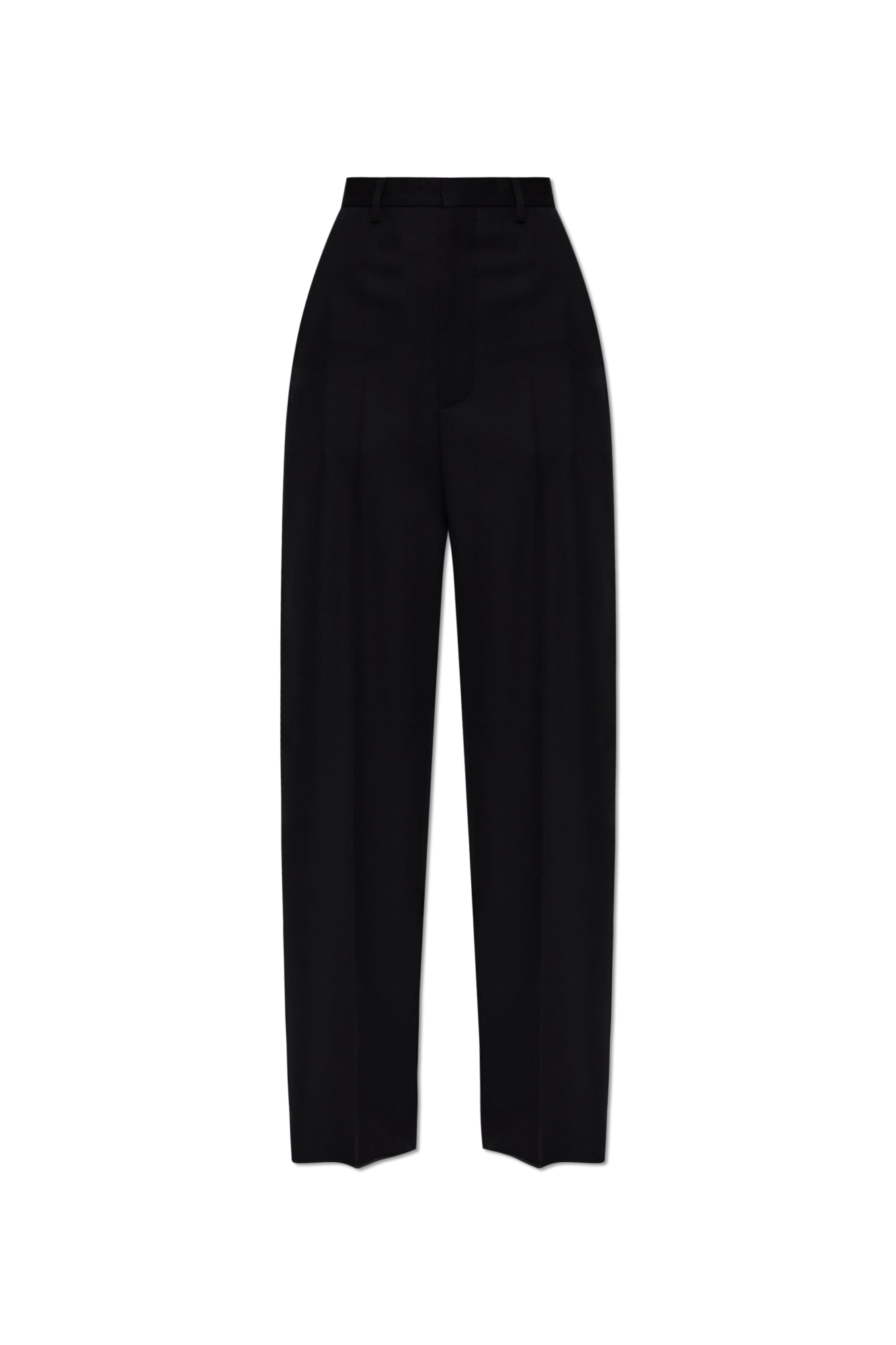 Balenciaga Wełniane Spodnie Z Wysokim Stanem, Kobiety, Czarny