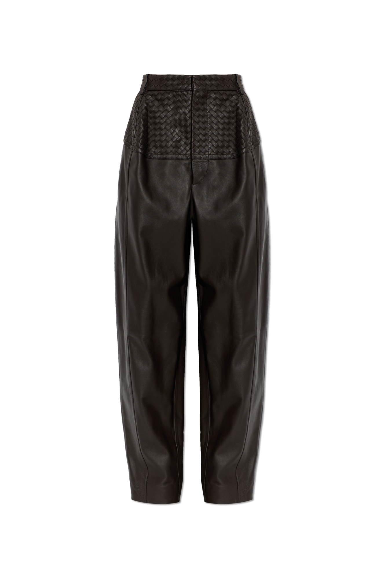 Bottega Veneta Skórzane Spodnie, Kobiety, Brązowy