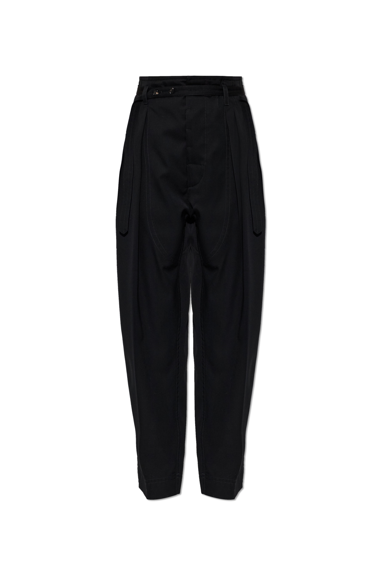 Bottega Veneta Wełniane Spodnie, Kobiety, Czarny