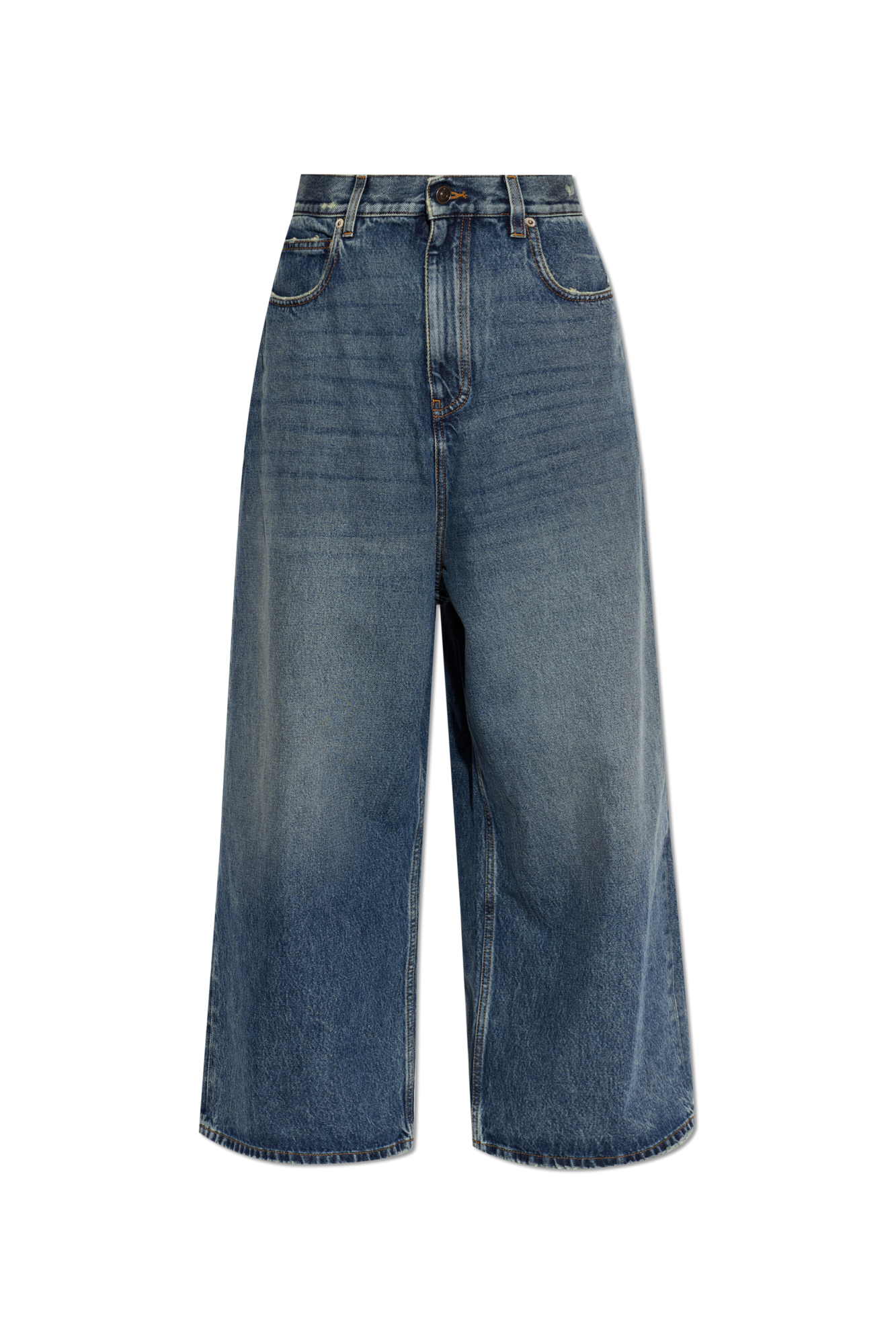 Balenciaga Jeansy Z Szerokimi Nogawkami, Kobiety, Granatowy