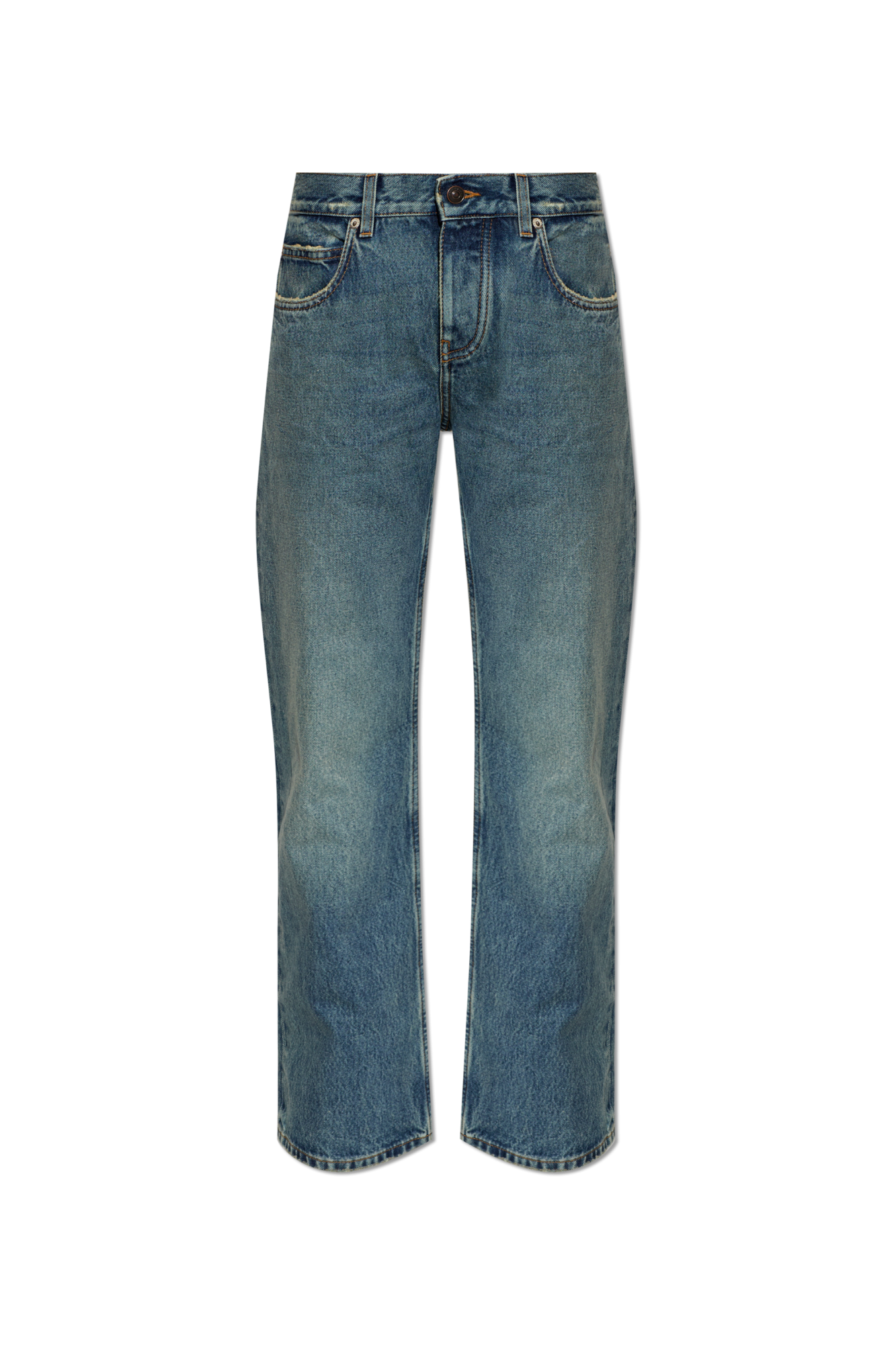 Balenciaga Jeansy Z Efektem ‘Vintage’, Kobiety, Niebieski