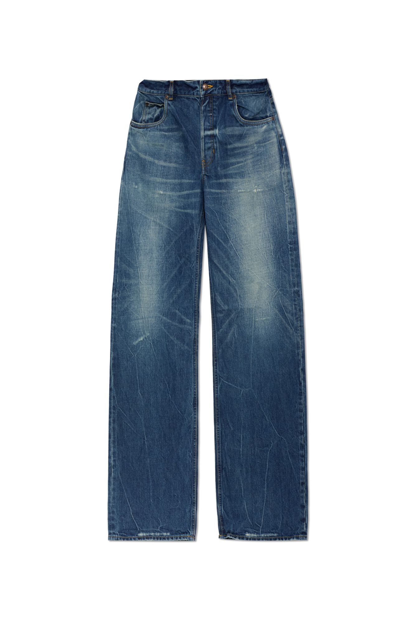Alexander McQueen Jeansy Z Efektem `vintage`, Mężczyźni, Niebieski