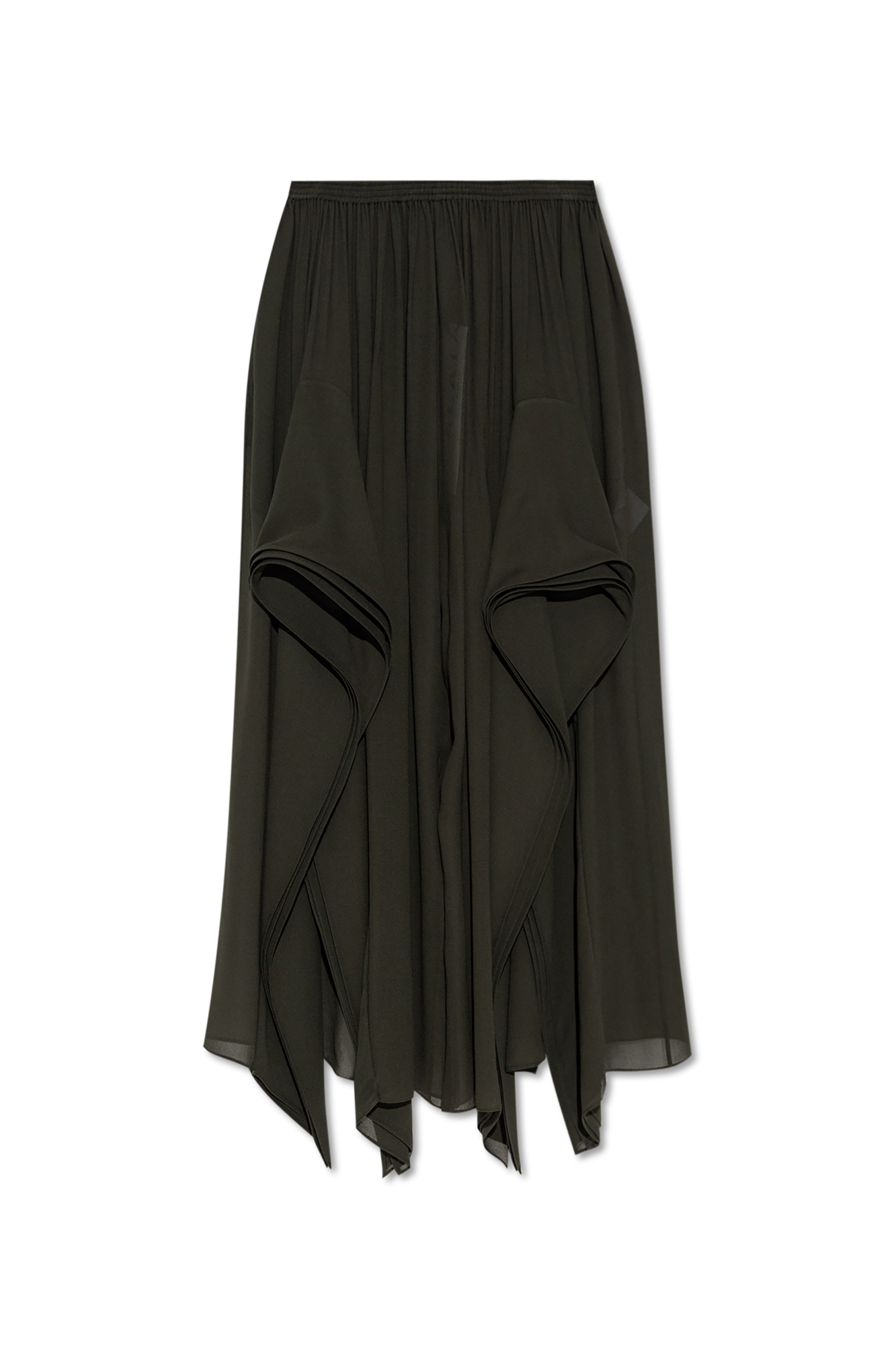 Alaïa Transparentne Spodnie Z Falbanami, Kobiety, Zielony