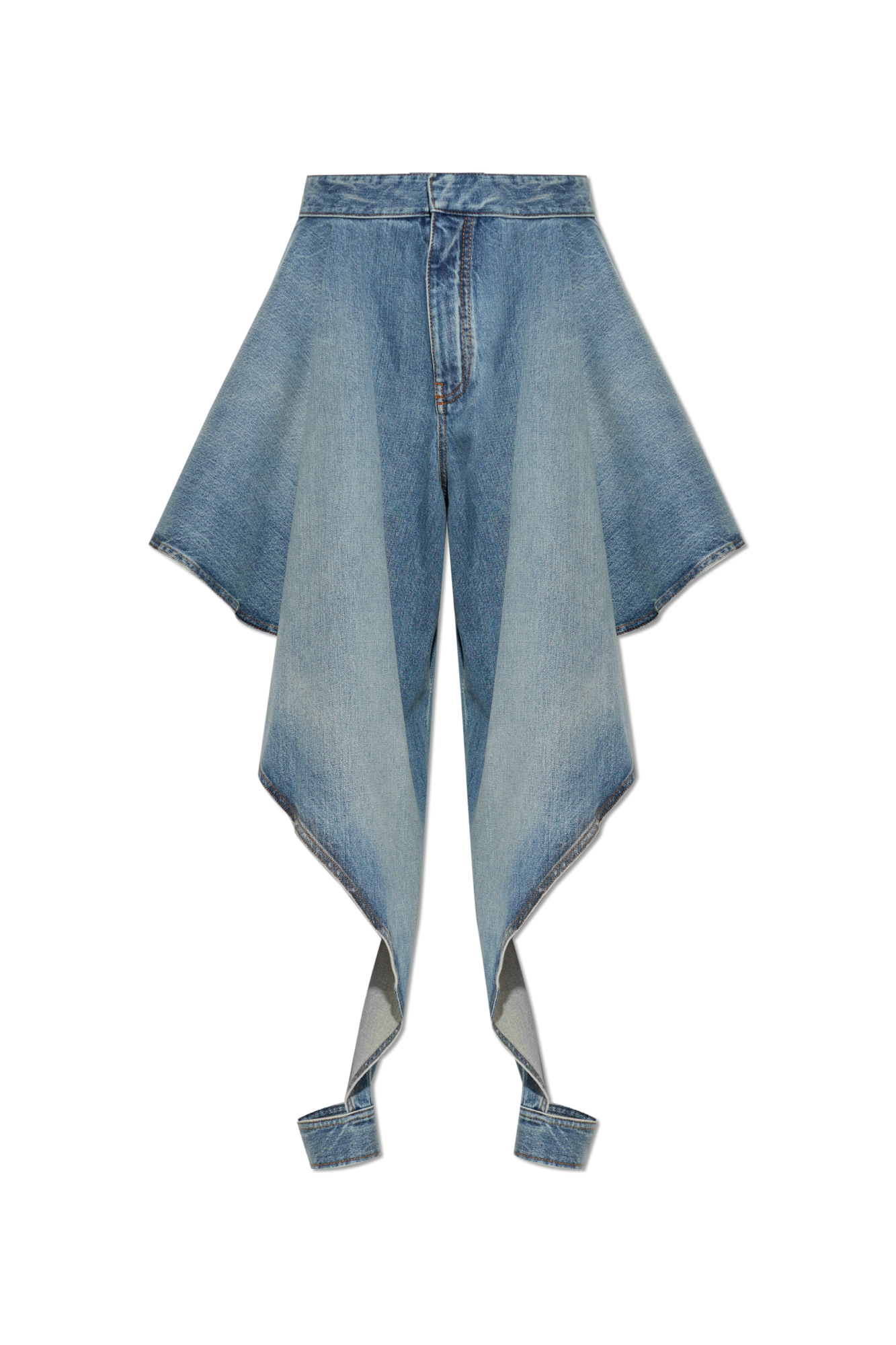 Alaïa Asymetryczne Jeansy Z Efektem `vintage`, Kobiety, Niebieski