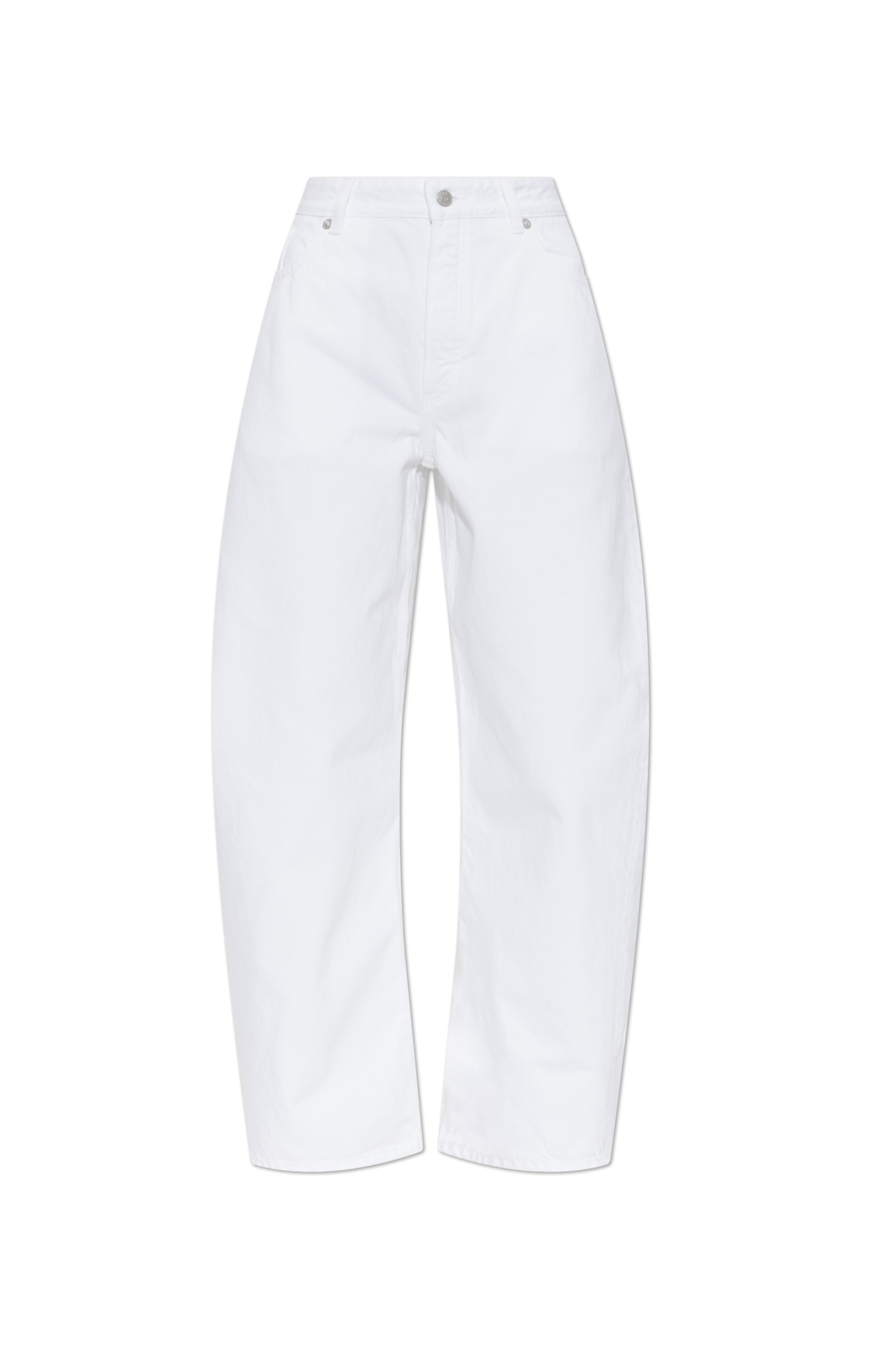 Alaïa Jeansy Z Szerokimi Nogawkami, Kobiety, Biały