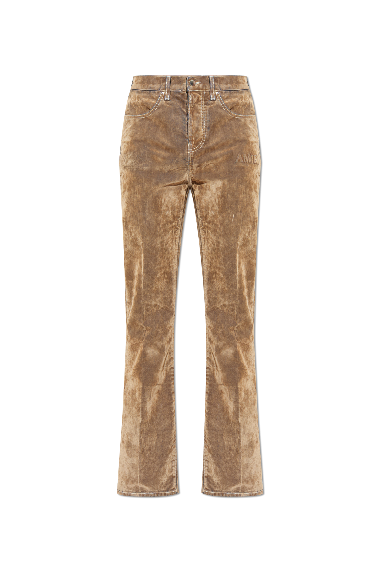 Amiri Jeansy O Aksamitnym Wykończeniu, Mężczyźni, Beżowy