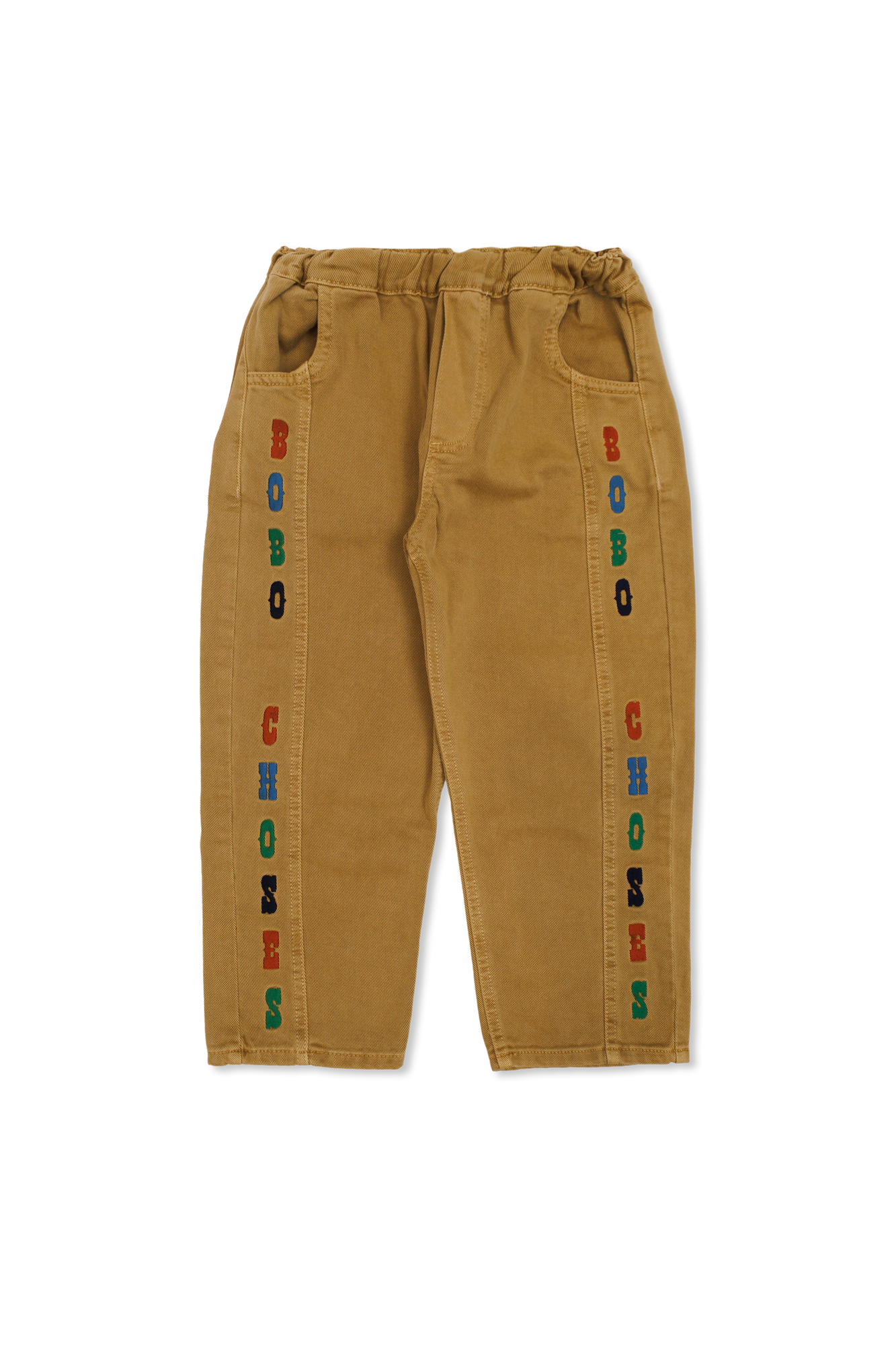 Bobo Choses Jeansowe Spodnie Z Wyszytym Logo, Unisex, Brązowy