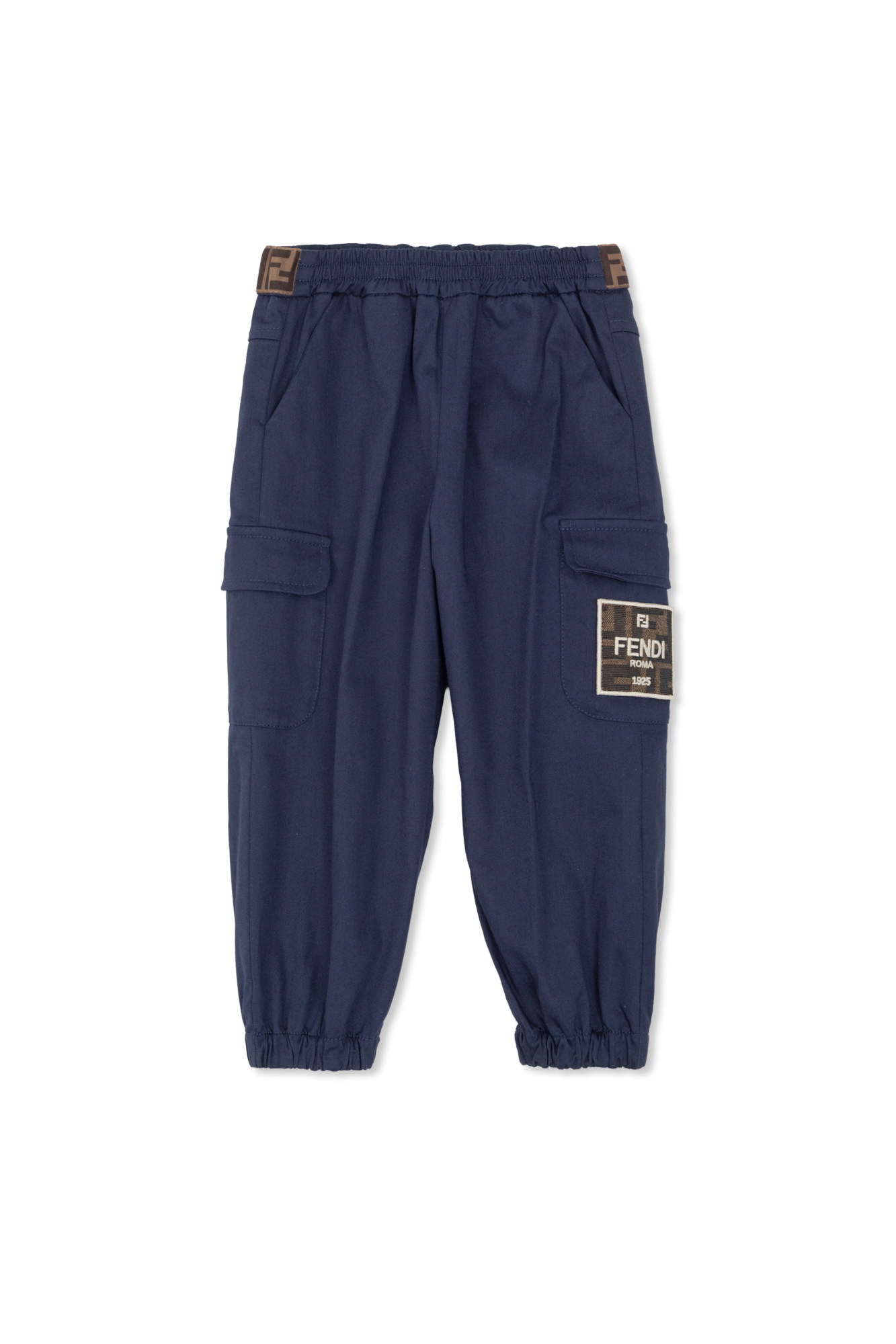 Fendi Kids Spodnie Typu `cargo`, Unisex, Granatowy