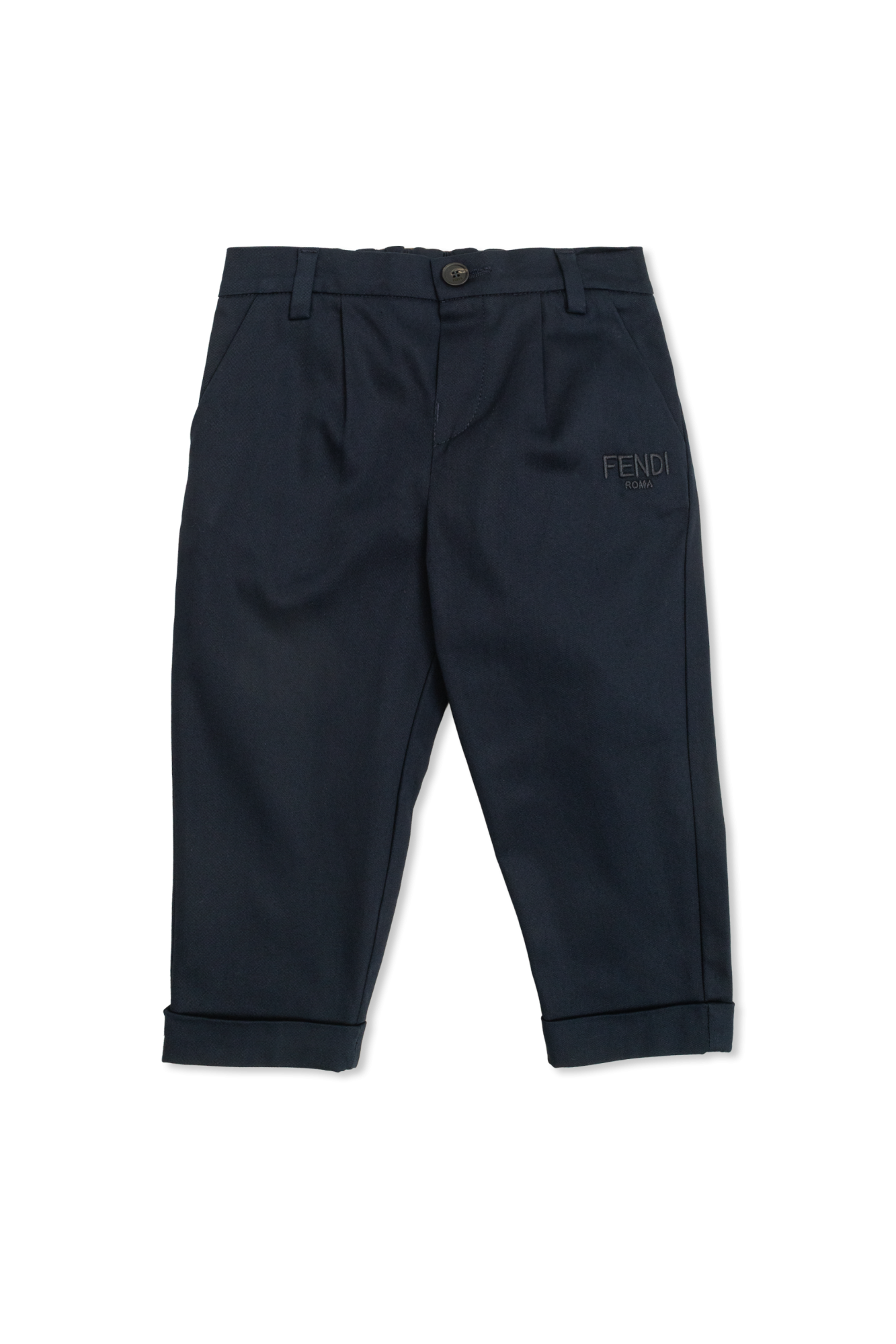 Fendi Kids Spodnie Z Logo, Unisex, Granatowy