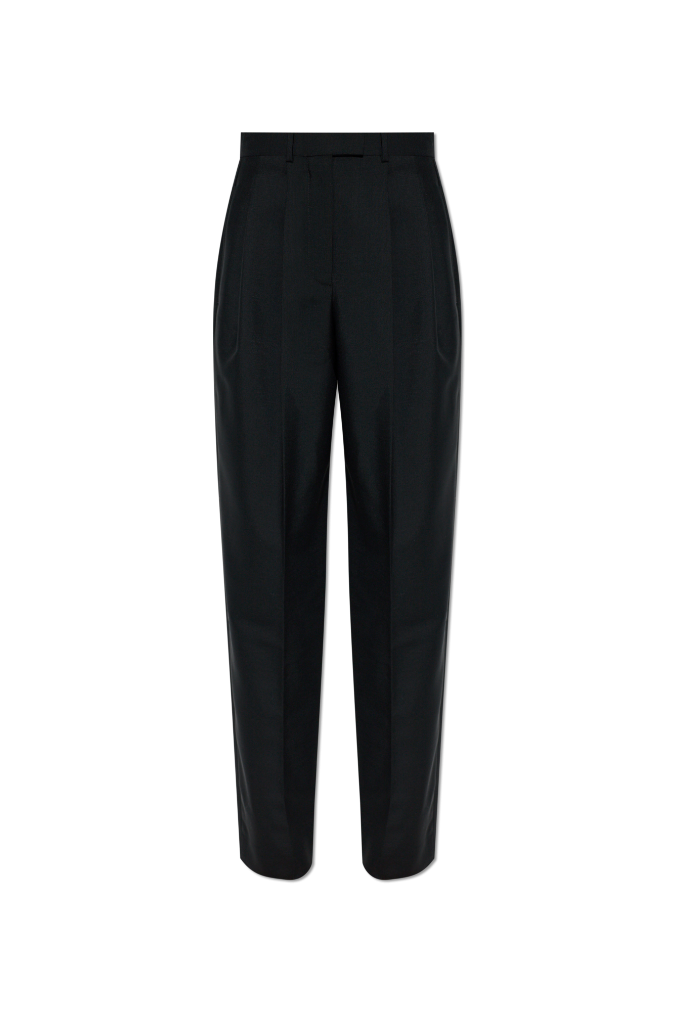 Givenchy Wełniane Spodnie Z Zakładkami, Kobiety, Czarny