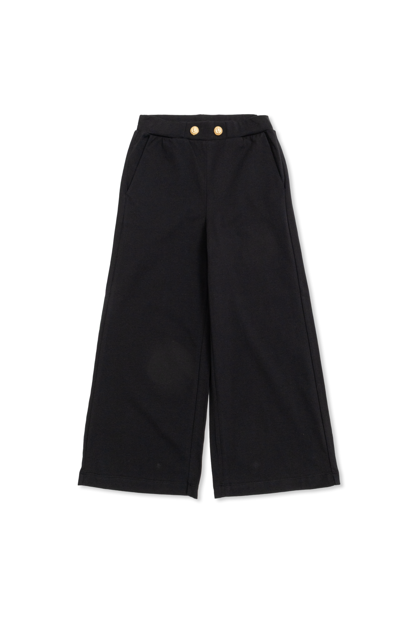 Balmain Kids Spodnie Z Szerokimi Nogawkami, Unisex, Czarny