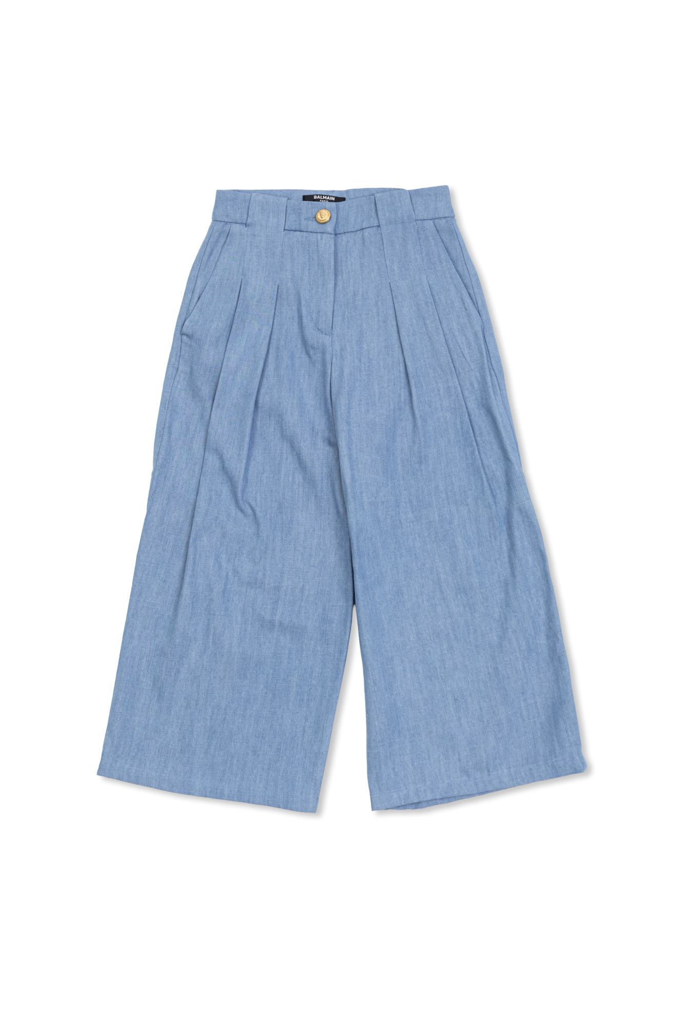Balmain Kids Spodnie Z Szerokimi Nogawkami, Unisex, Niebieski