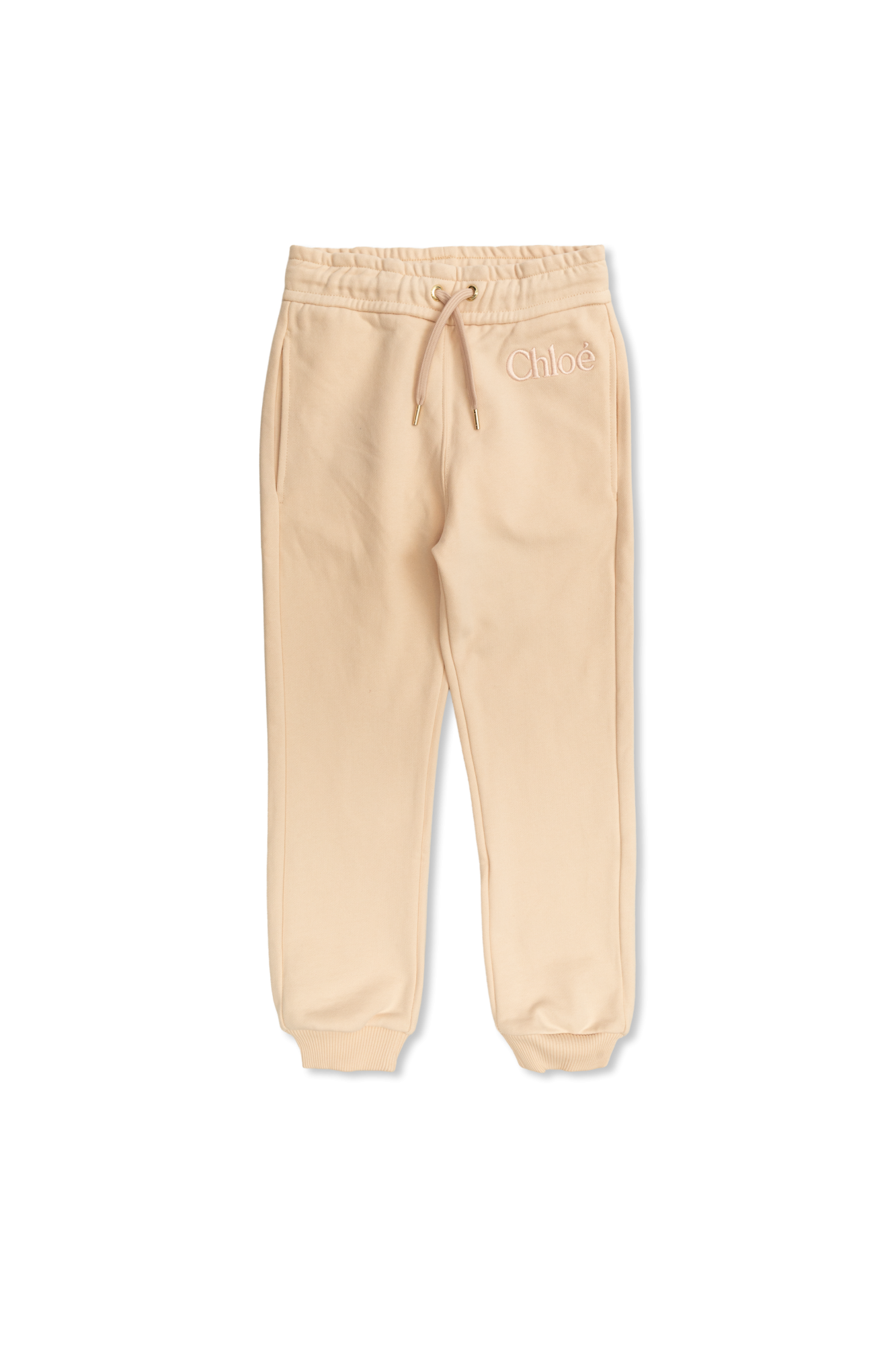 Chloé Kids Spodnie Dresowe Z Logo, Unisex, Beżowy