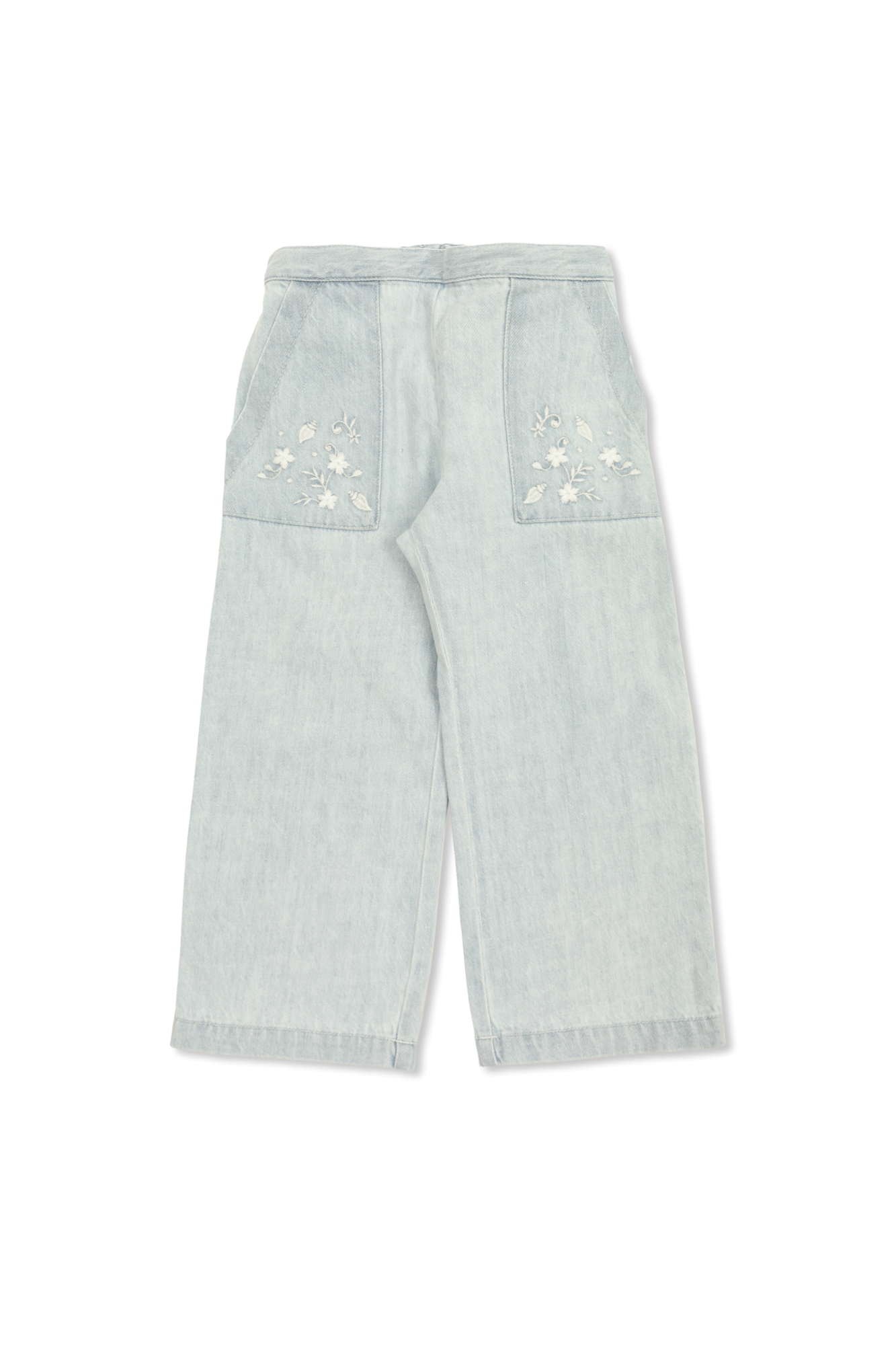 Chloé Kids Jeansy Z Motywem Kwiatowym, Unisex, Jasnoniebieski