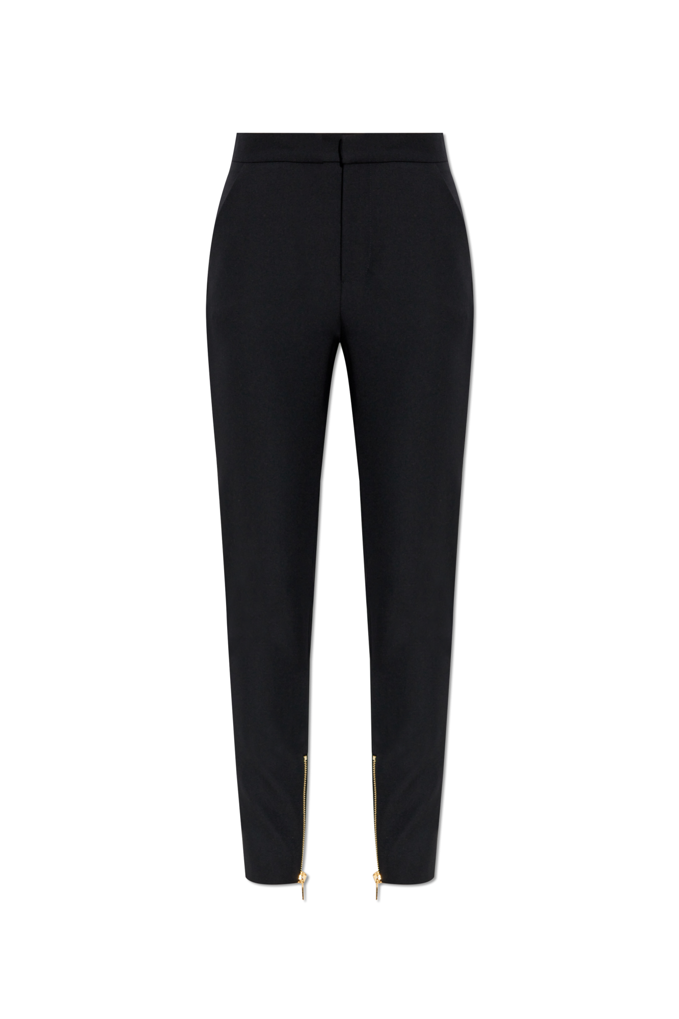 Balmain Spodnie Z Zamkiem W Nogawkach, Kobiety, Czarny