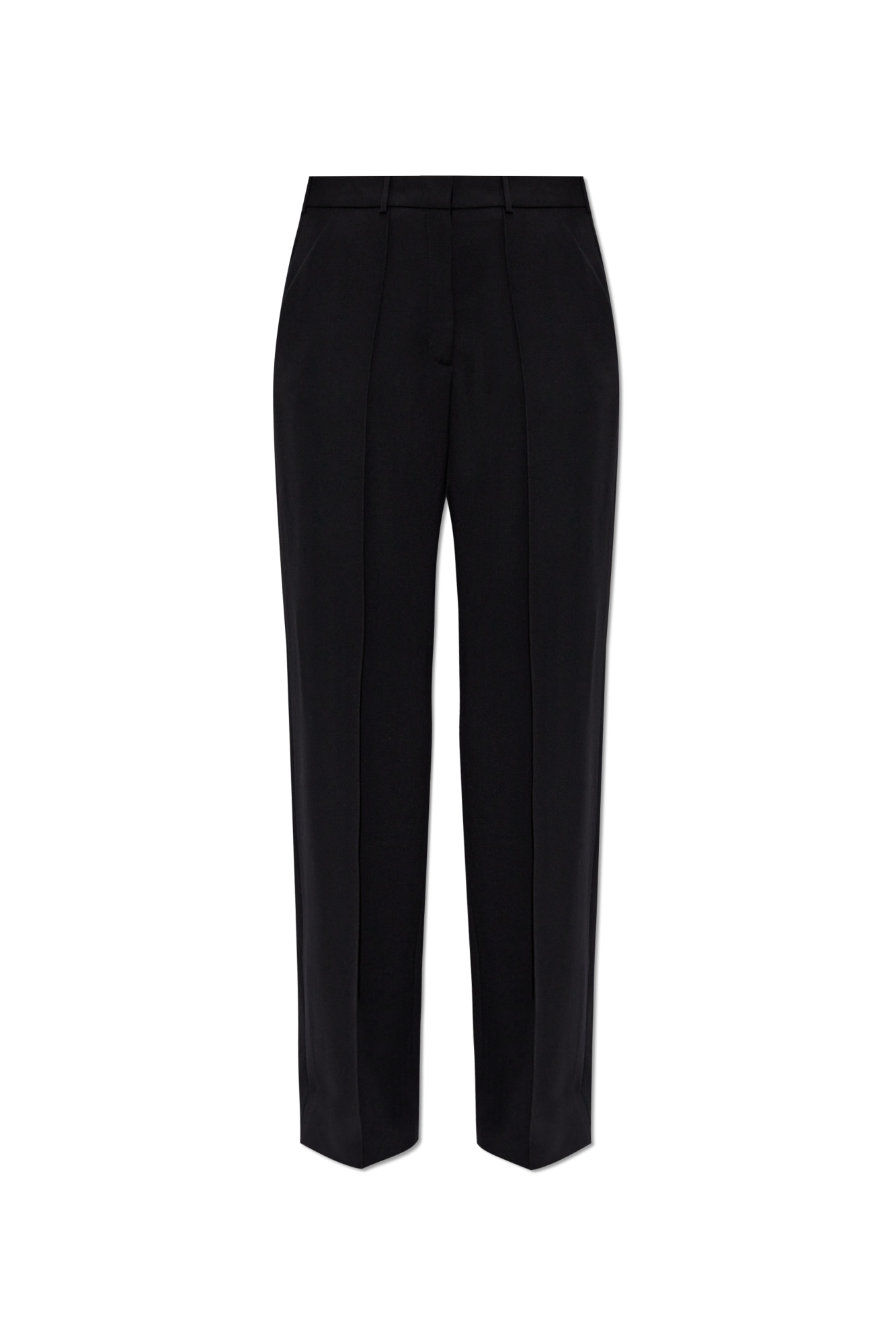 Balmain Wełniane Spodnie W Kant, Kobiety, Czarny