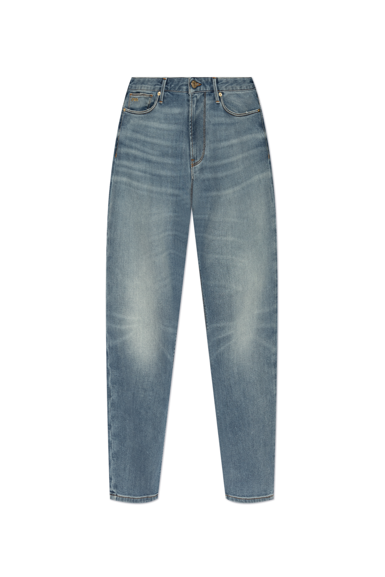 Emporio Armani Jeansy Z Efektem `vintage`, Mężczyźni, Niebieski