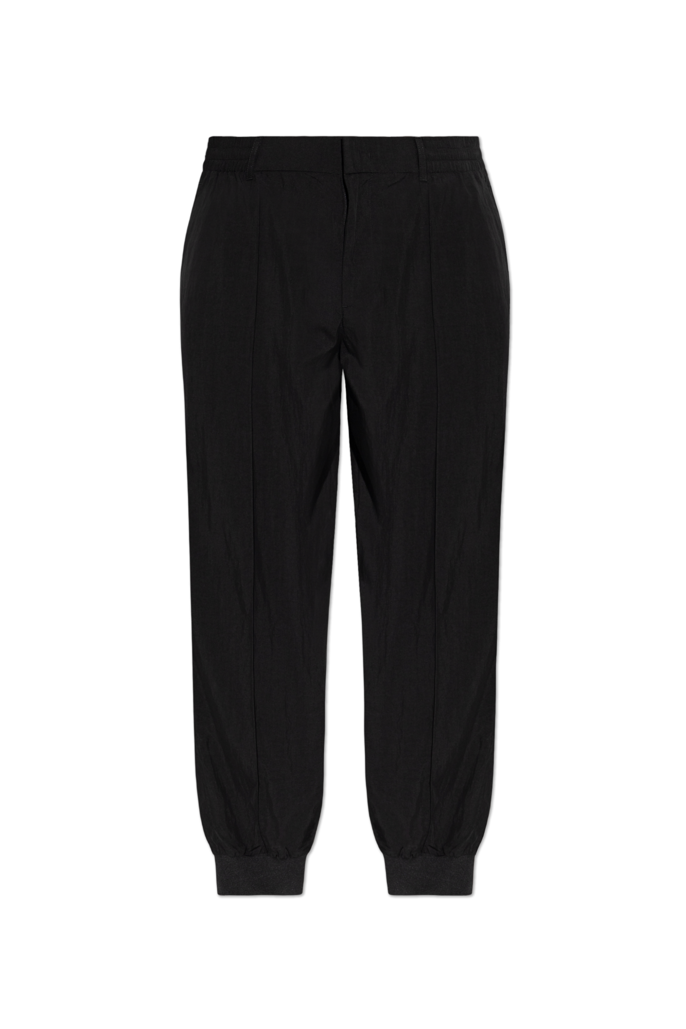 Emporio Armani Spodnie Ze ściągaczem W Nogawkach, Mężczyźni, Czarny