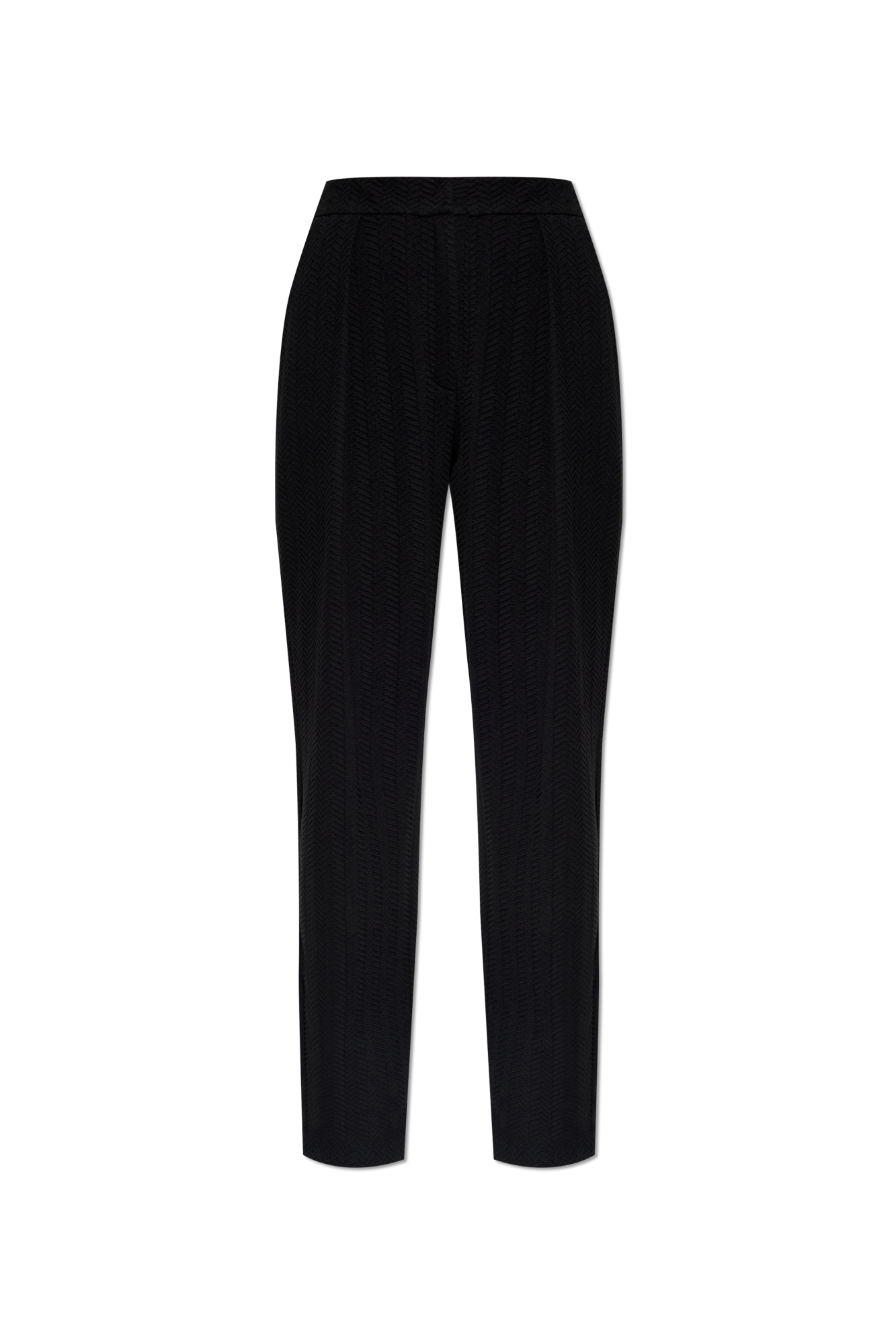 Emporio Armani Spodnie Ze Wzorem W Jodełkę, Kobiety, Czarny