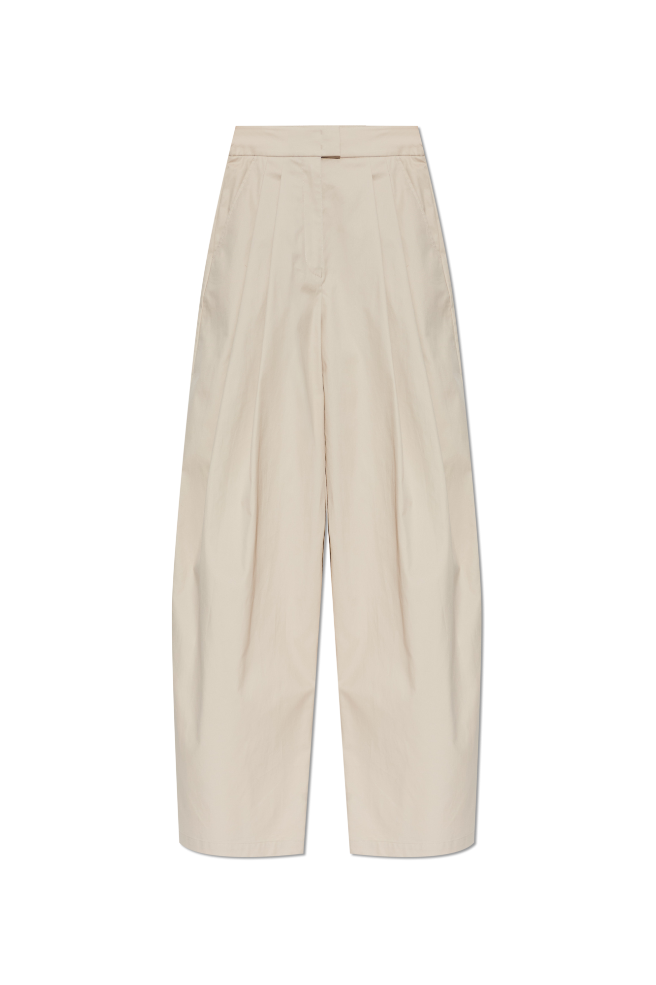 Emporio Armani Bawełniane Spodnie, Kobiety, Beżowy