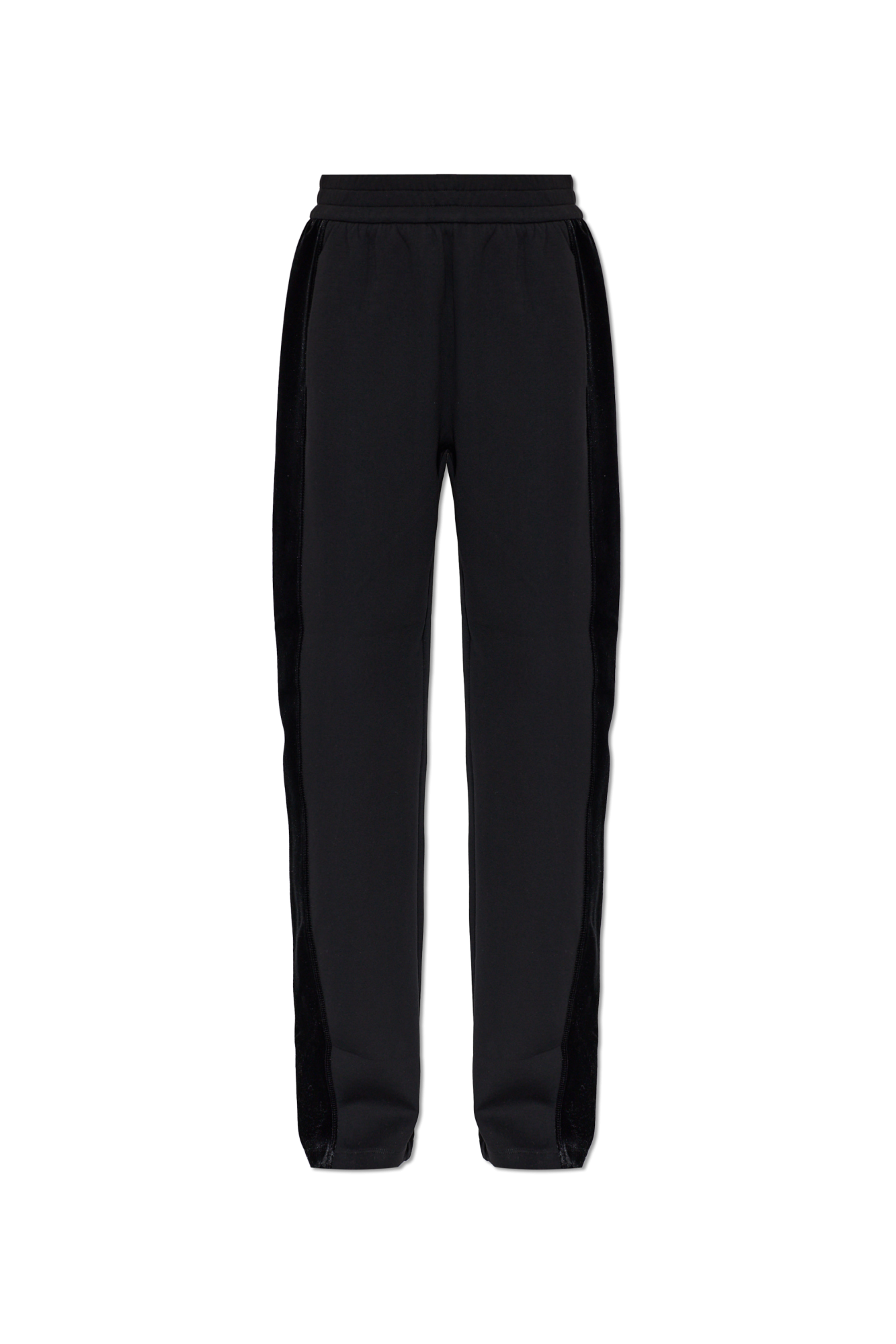 Emporio Armani Spodnie Z Lampasami O Aksamitnym Wykończeniu, Kobiety, Czarny