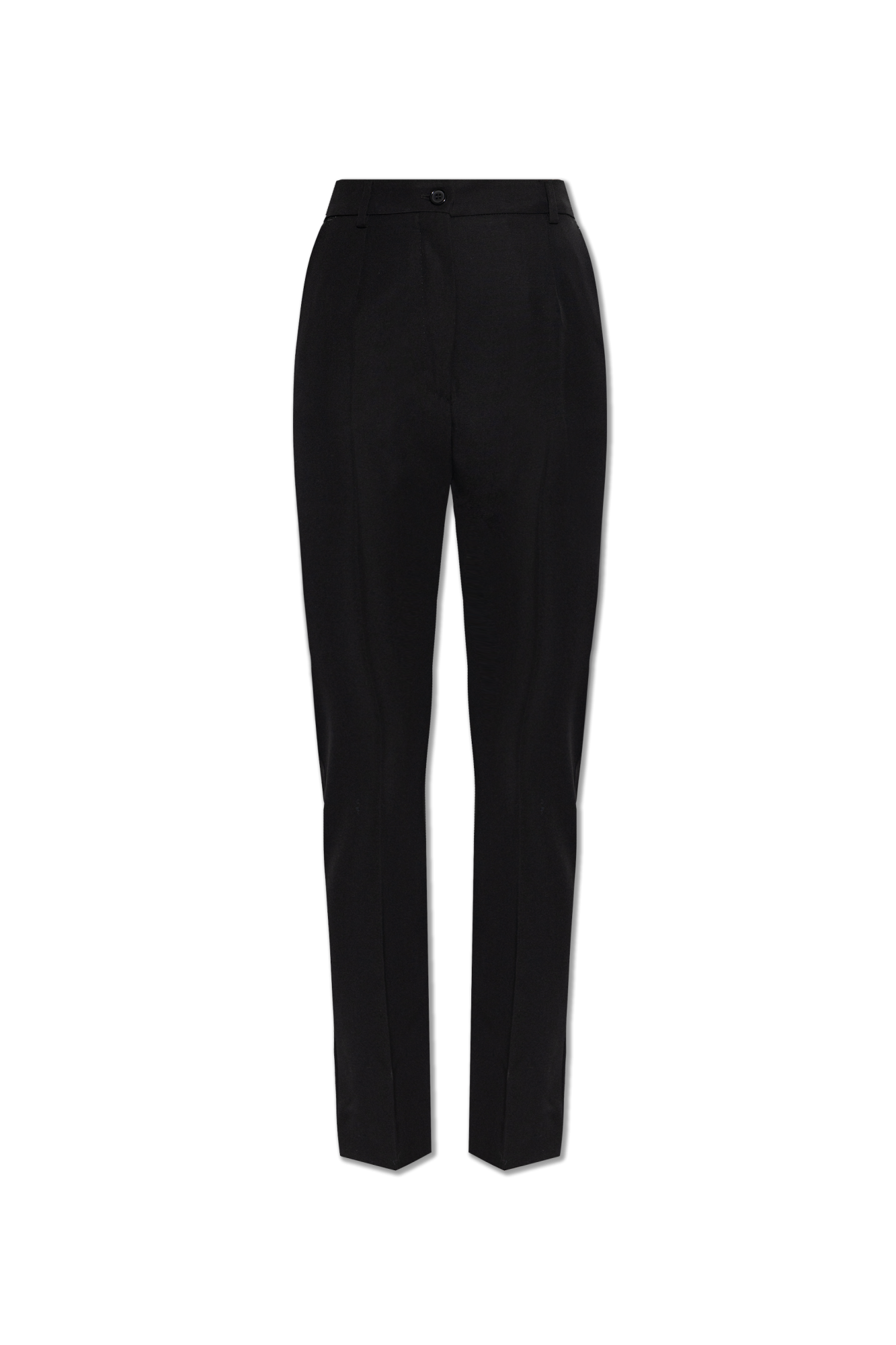 Dolce & Gabbana Wełniane Spodnie W Kant, Kobiety, Czarny