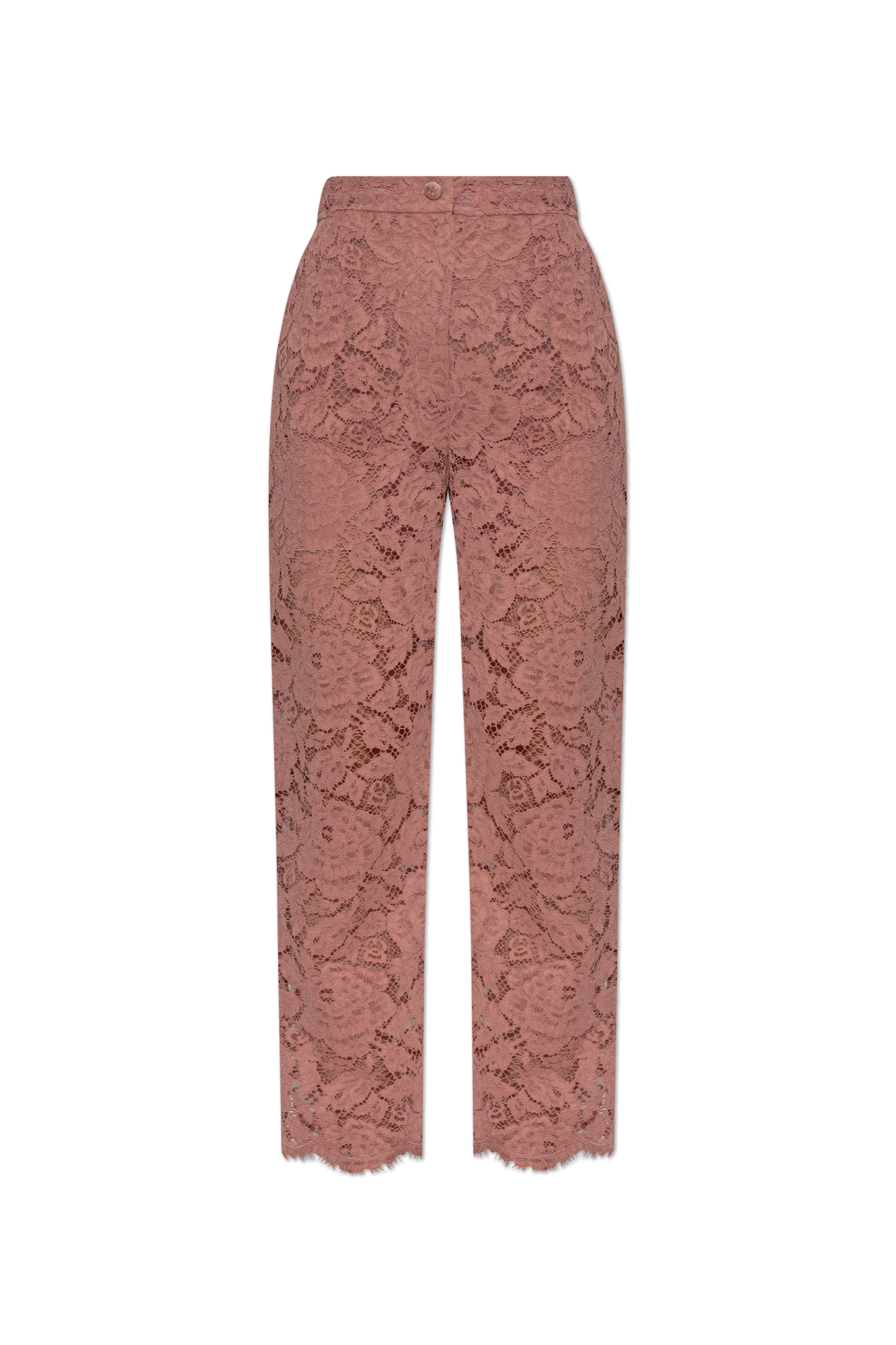 Dolce & Gabbana Koronkowe Spodnie, Kobiety, Różowy