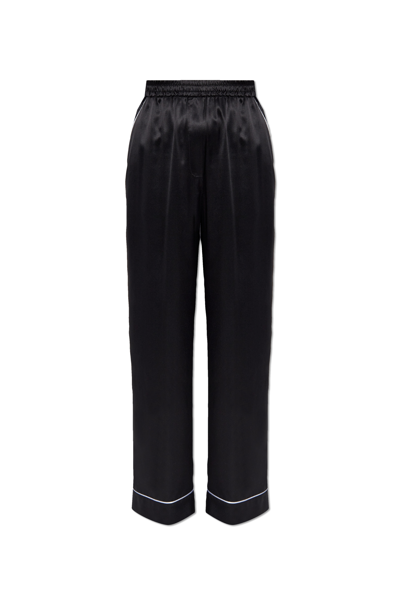 Dolce & Gabbana Jedwabne Spodnie Z Szerokimi Nogawkami, Kobiety, Czarny