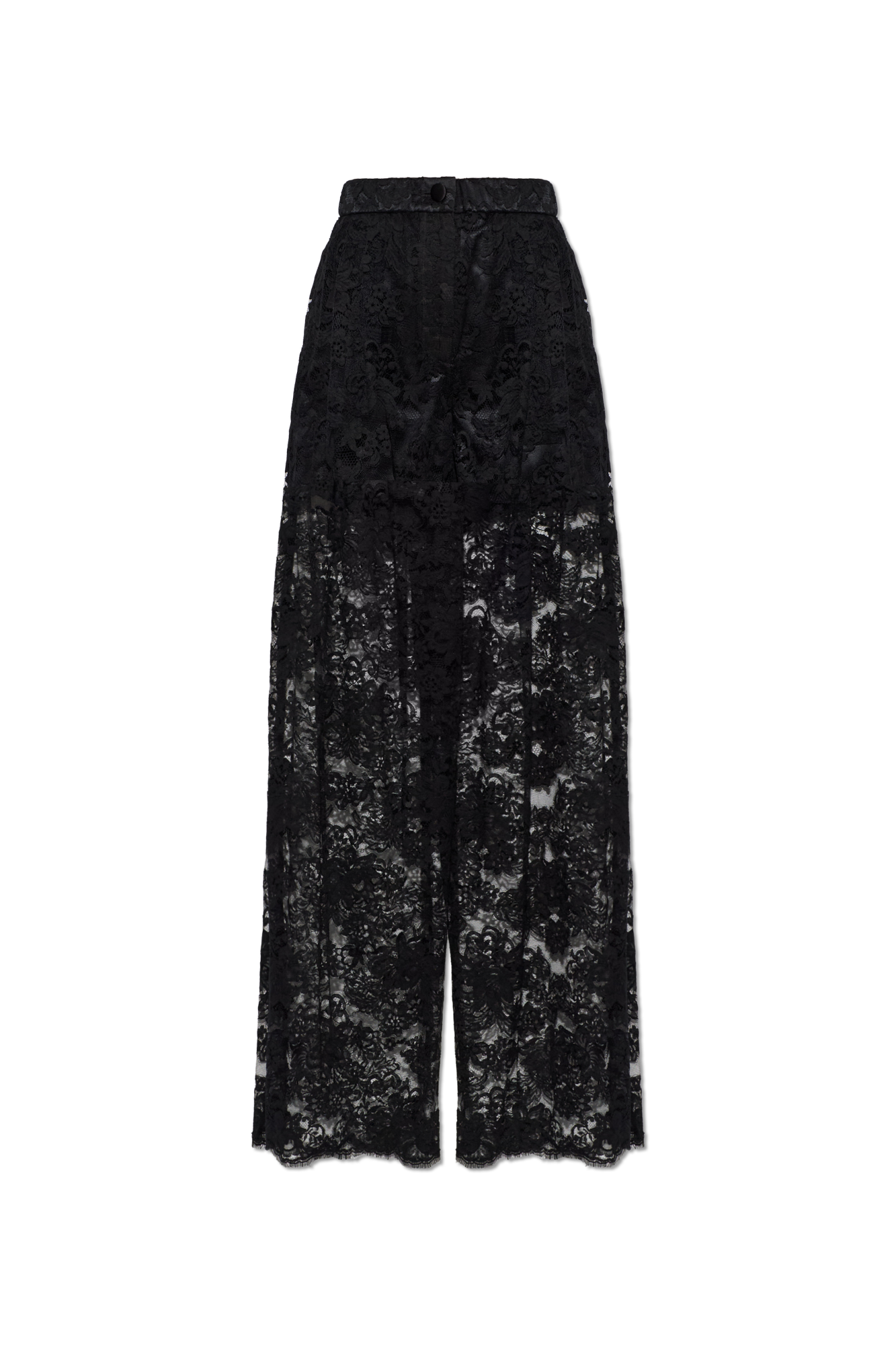 Dolce & Gabbana Koronkowe Spodnie, Kobiety, Czarny