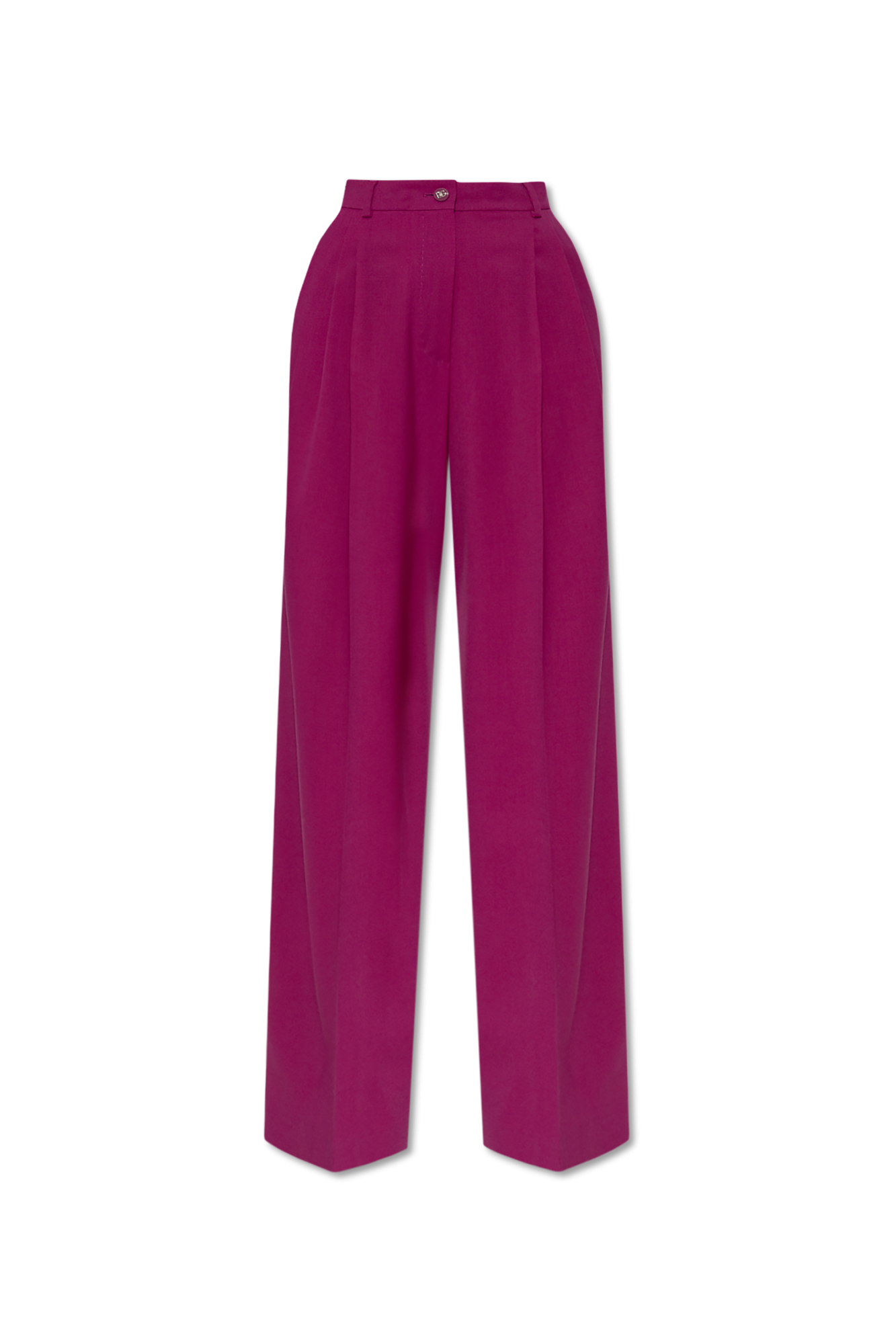 Dolce & Gabbana Wełniane Spodnie W Kant, Kobiety, Fioletowy