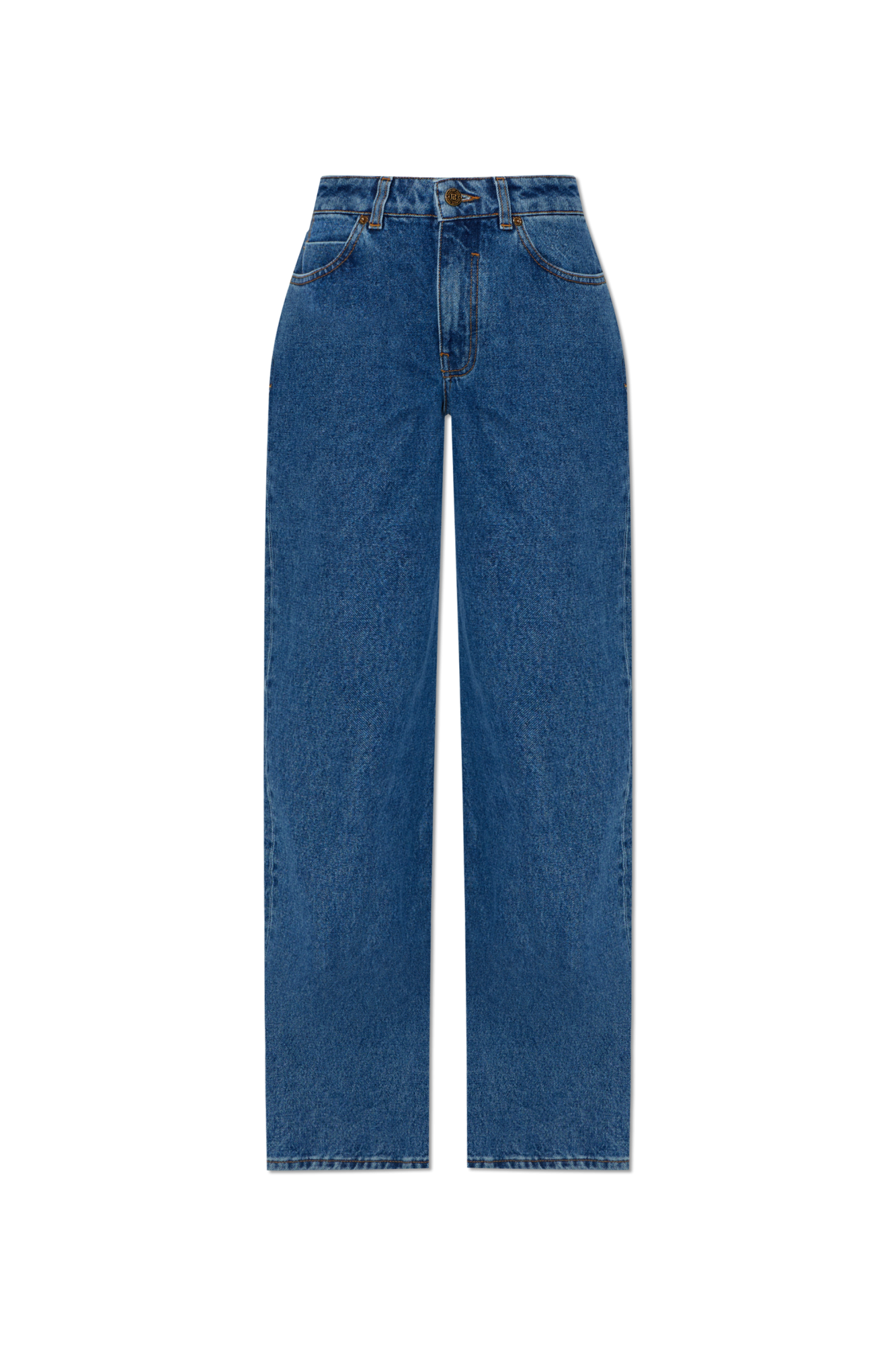Balmain Spodnie Jeansowe Z Szerokimi Nogawkami, Kobiety, Granatowy
