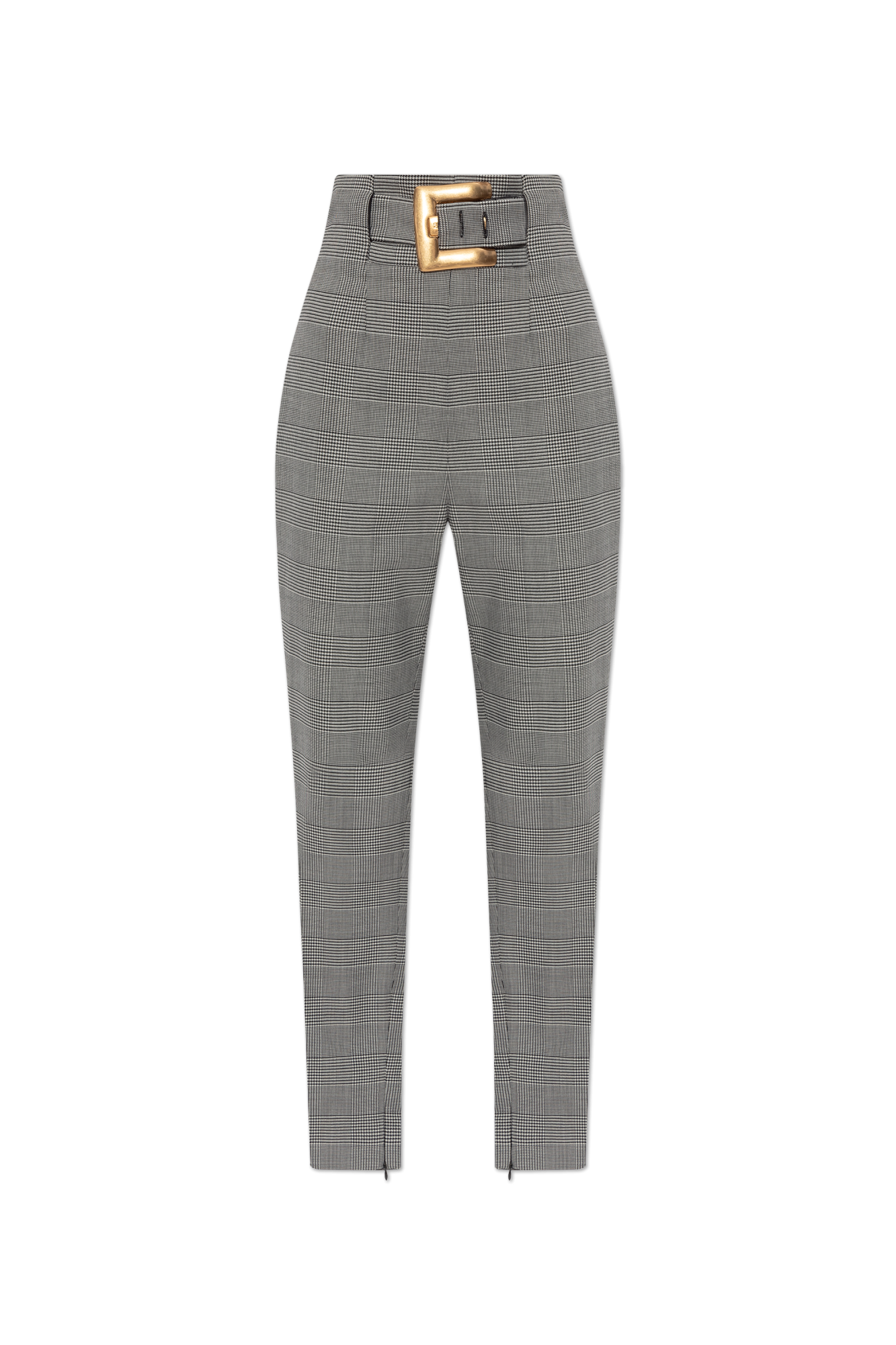 Balmain Spodnie Ze Wzorem W Pepitkę, Kobiety, Szary