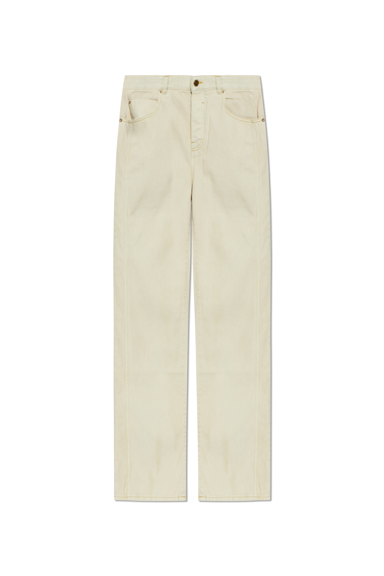 Balmain Jeansy Typu `Loose`, Mężczyźni, Beżowy