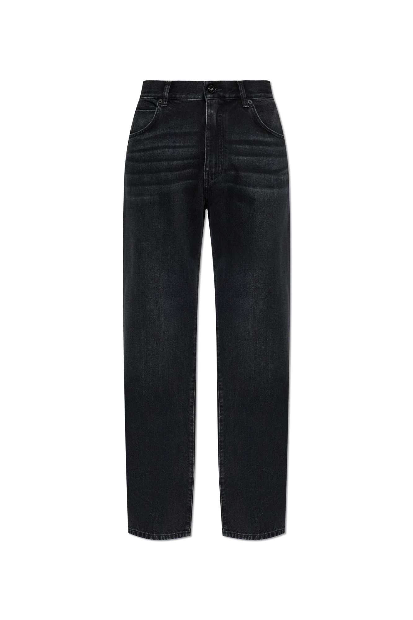 Balmain Jeansy Z Nogawkami O Prostym Kroju, Mężczyźni, Czarny