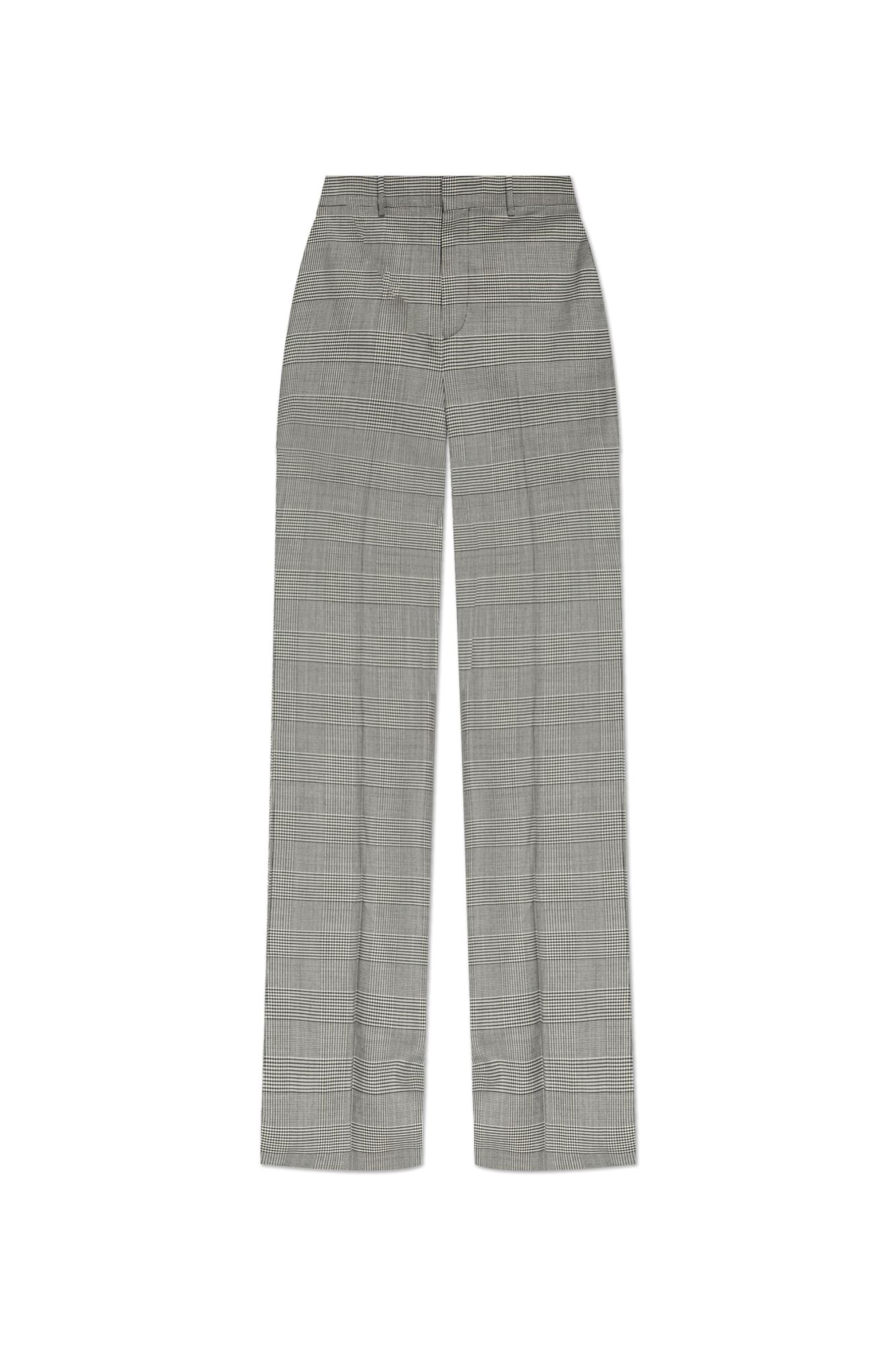 Balmain Wełniane Spodnie Ze Wzorem W Pepitkę, Mężczyźni, Szary