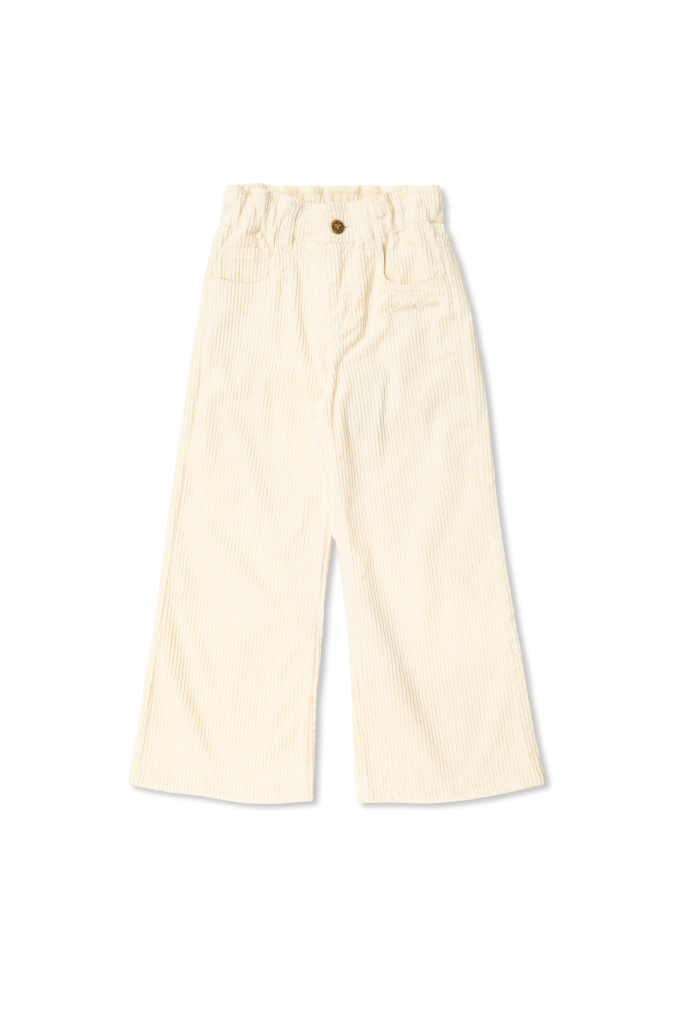 Golden Goose Kids Sztruksowe Spodnie, Unisex, Kremowy