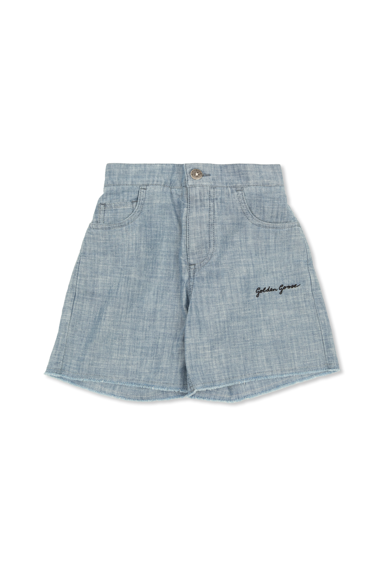 Golden Goose Kids Szorty Z Wyszytym Logo, Unisex, Niebieski