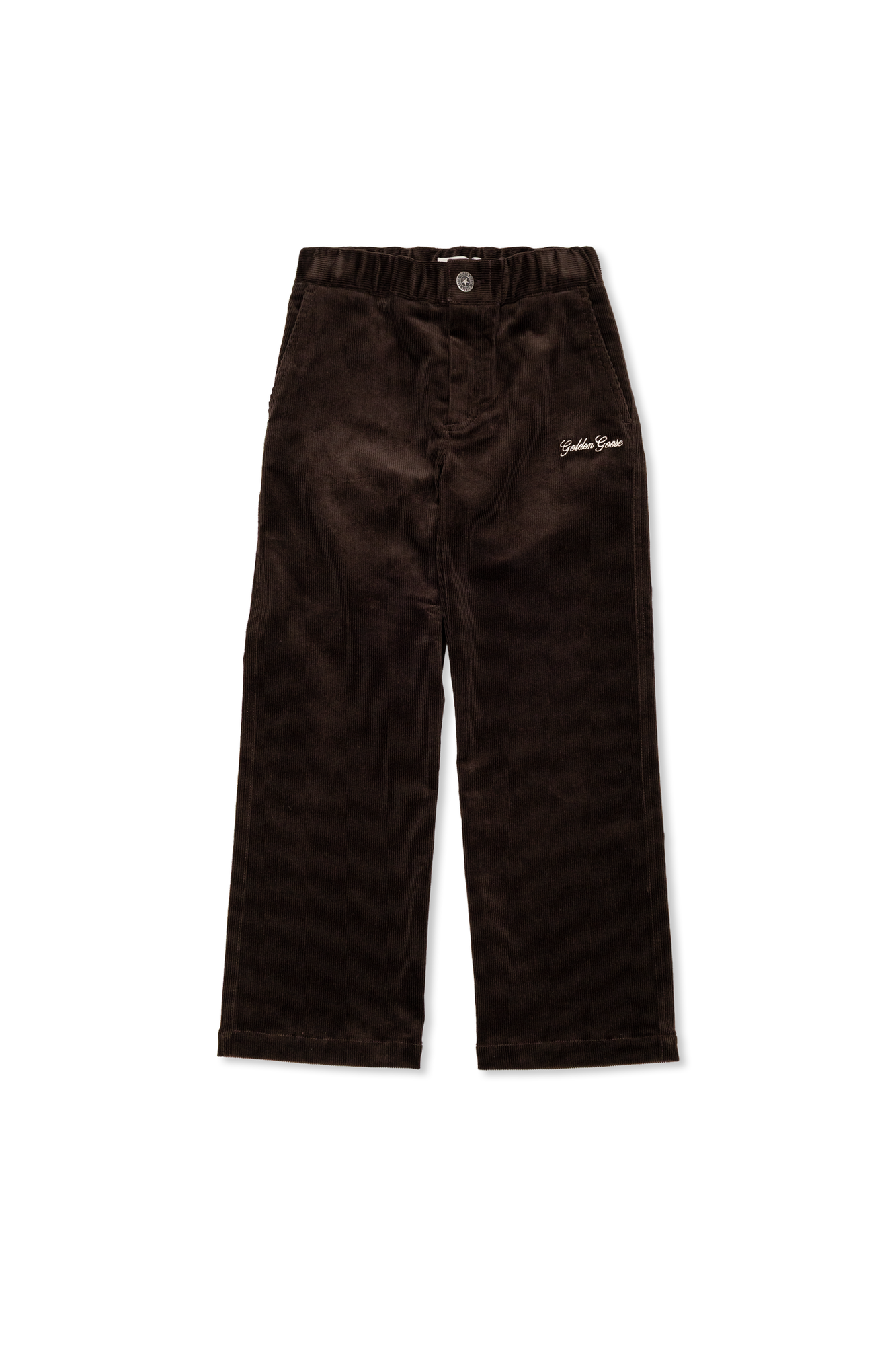 Golden Goose Kids Spodnie Sztruksowe Z Wyszytym Logo, Unisex, Brązowy