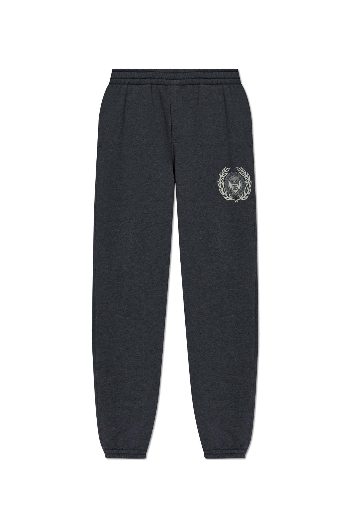 Dolce & Gabbana Spodnie Dresowe Z Nadrukowanym Logo, Mężczyźni, Szary