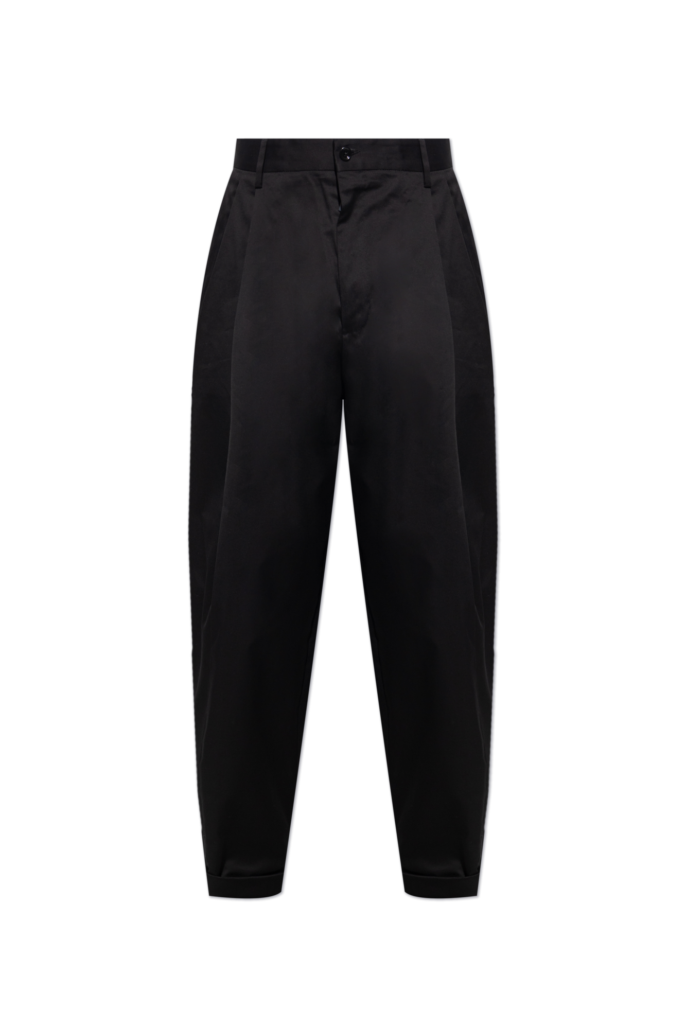 Dolce & Gabbana Spodnie W Kant, Mężczyźni, Czarny